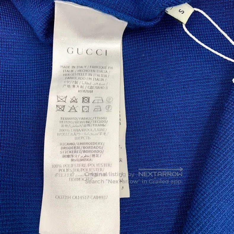 Gucci Gucci Dark blue logo embroidered wool round neck sleeveles Size S / US 4 / IT 40 - 6 Thumbnail