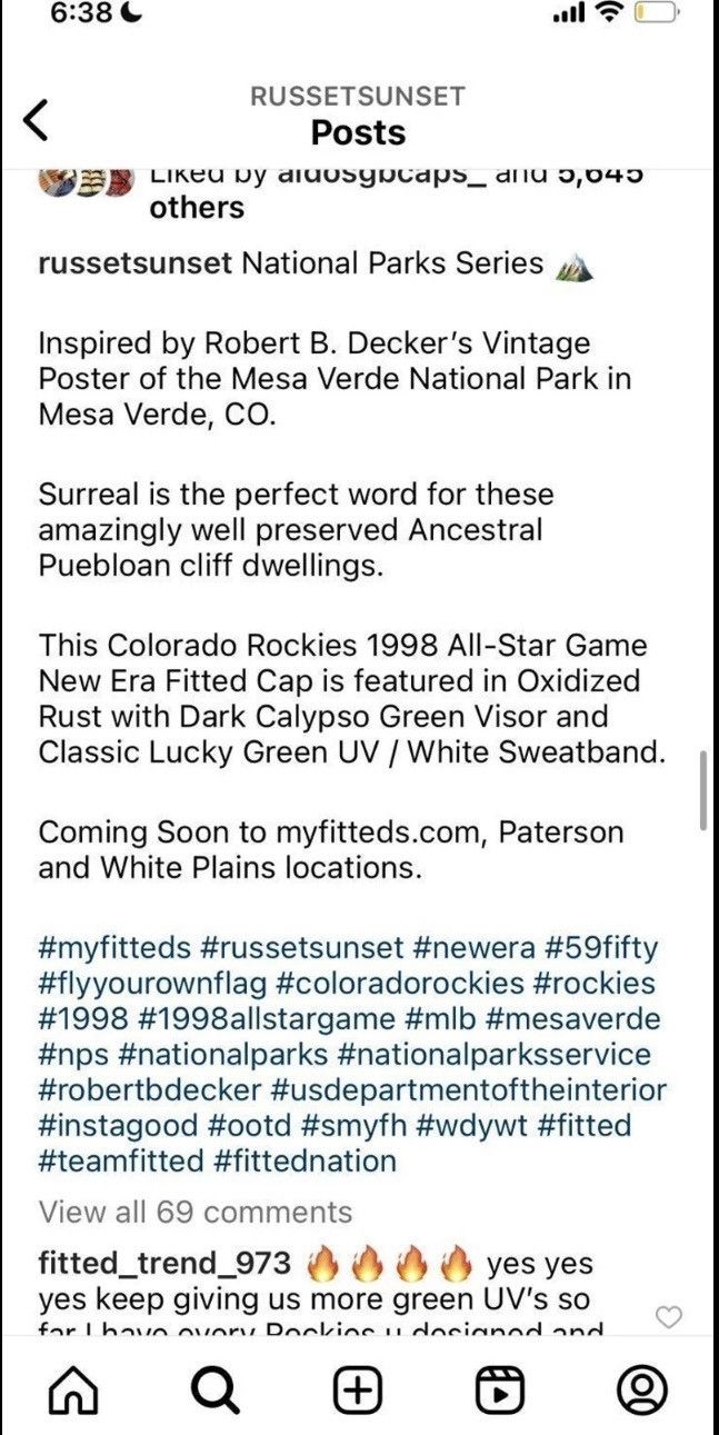 New Era Myfitteds Colorado Rockies 1998 ASG “Mesa Verde National par Size ONE SIZE - 7 Thumbnail