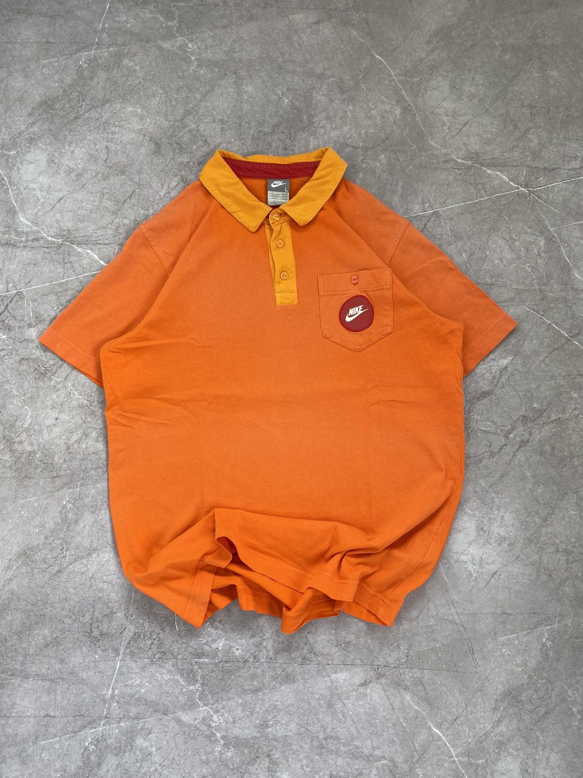 Nike Vintage Y2K Nike Big Logo “ESCAPE THE CITY” Orange Polo Size US L / EU 52-54 / 3 - 2 Thumbnail