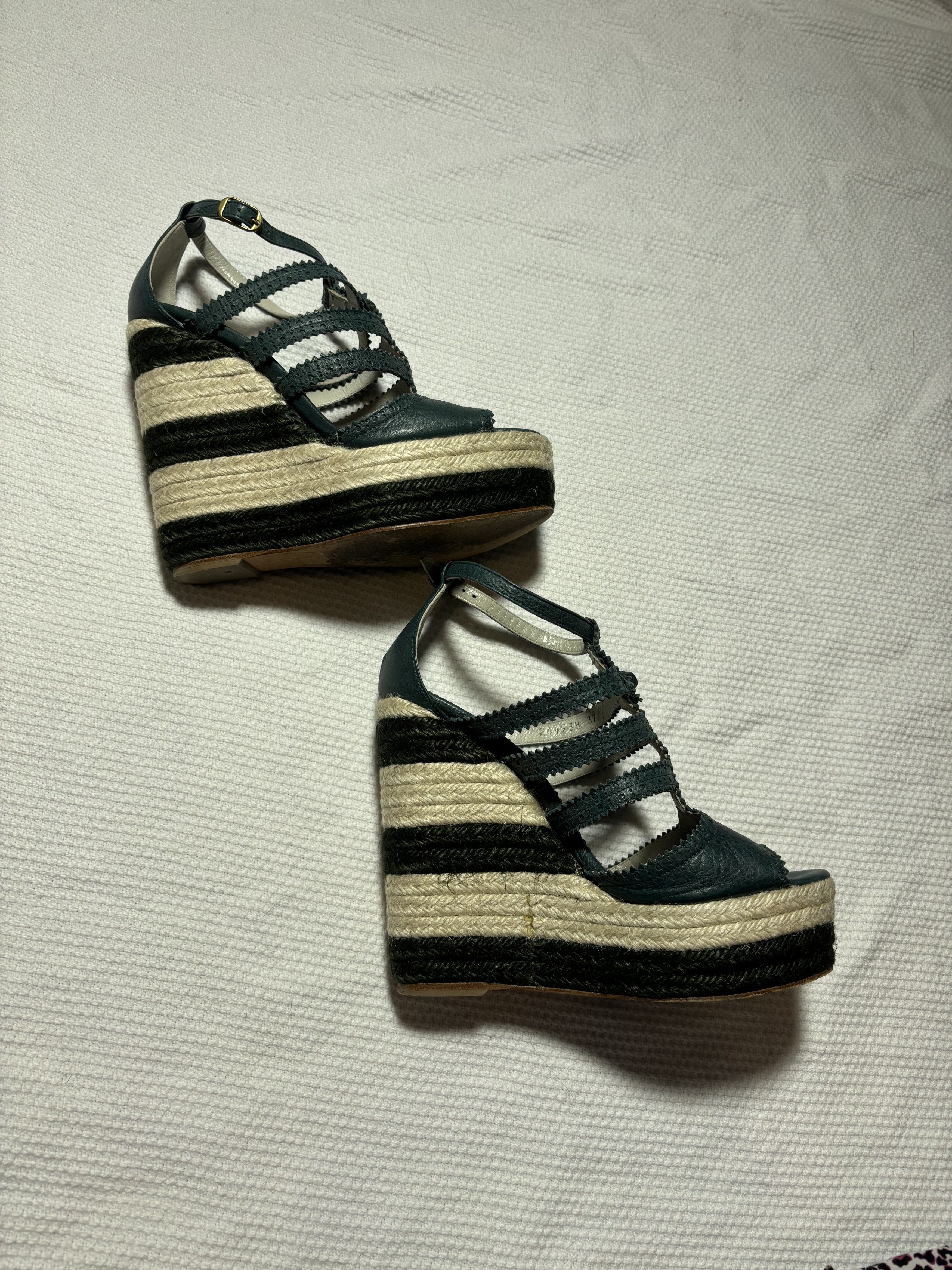 Balenciaga Balenciaga Green Wedge Heels Size US 7 / IT 37 - 4 Thumbnail
