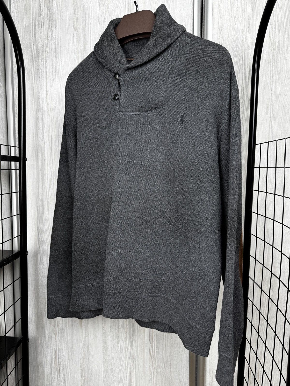 Polo Ralph Lauren Polo Ralph Lauren Luxury Cotton Shawl-Neck Pullover Sweater Size US L / EU 52-54 / 3 - 6 Thumbnail