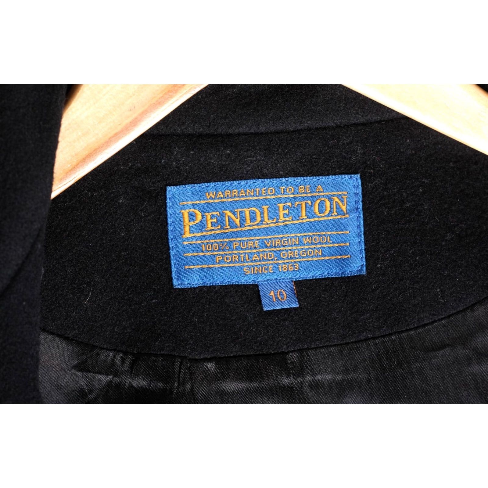 Pendleton VINTAGE Pendleton Black Wool Coat Women Size 10 Made in USA MJ5477 Size L / US 10 / IT 46 - 6 Thumbnail