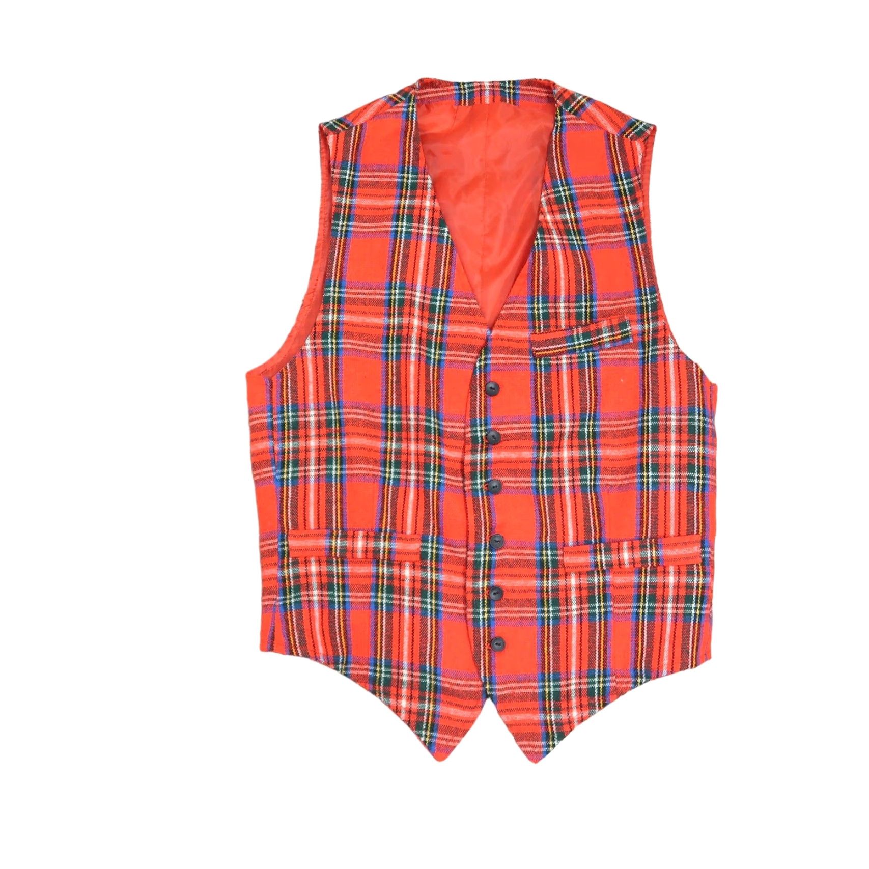 Vintage VINTAGE Vest Womens M Plaid Wool 70s Red Blue Button Front Fall Winter 80s Womens M Size M / US 6-8 / IT 42-44 - 5 Thumbnail