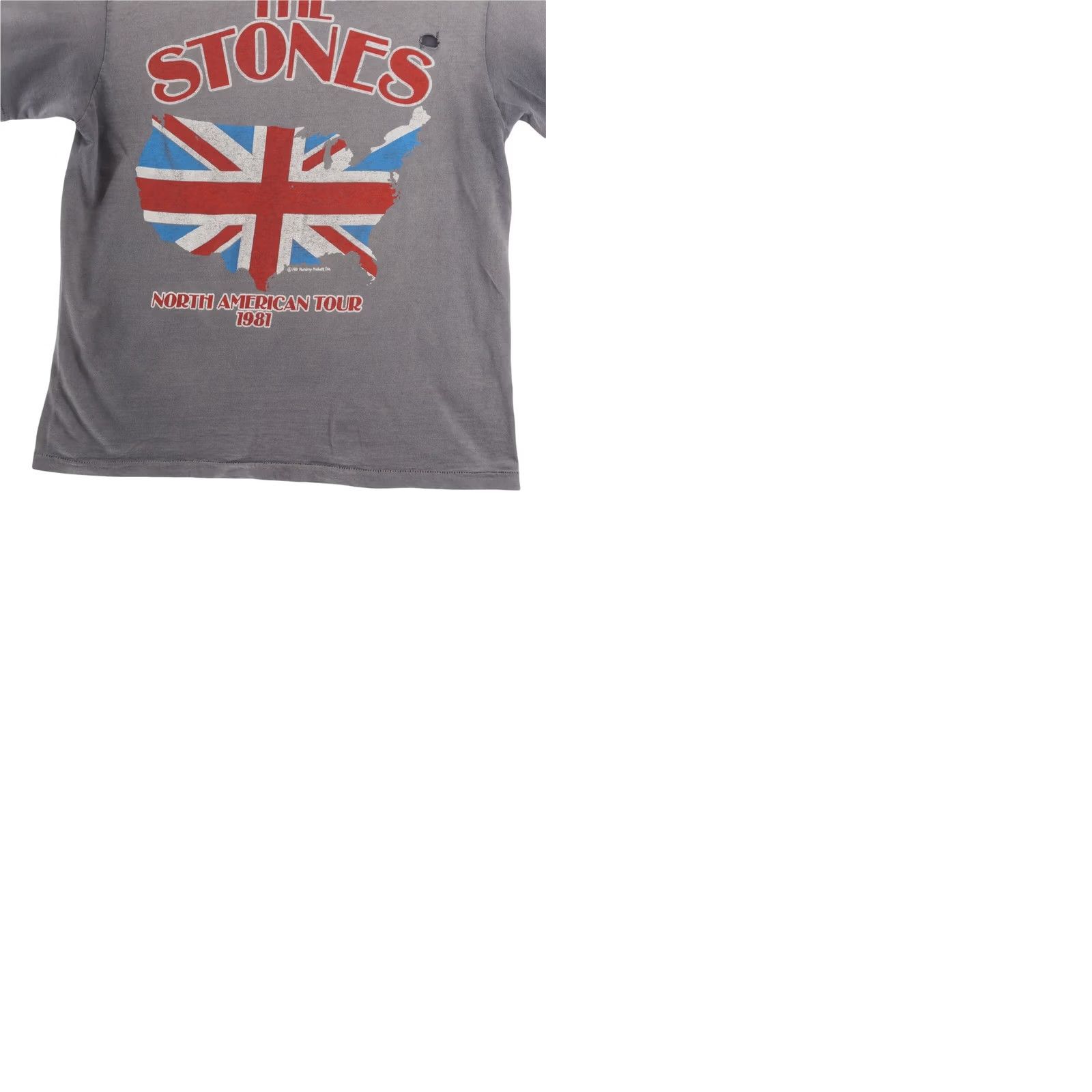 Vintage VINTAGE ROLLING STONES 1981 North American Tour Hanes Beefy T Shirt | Unisex | Gray | Large | Graphic Tee Size US L / EU 52-54 / 3 - 9 Thumbnail
