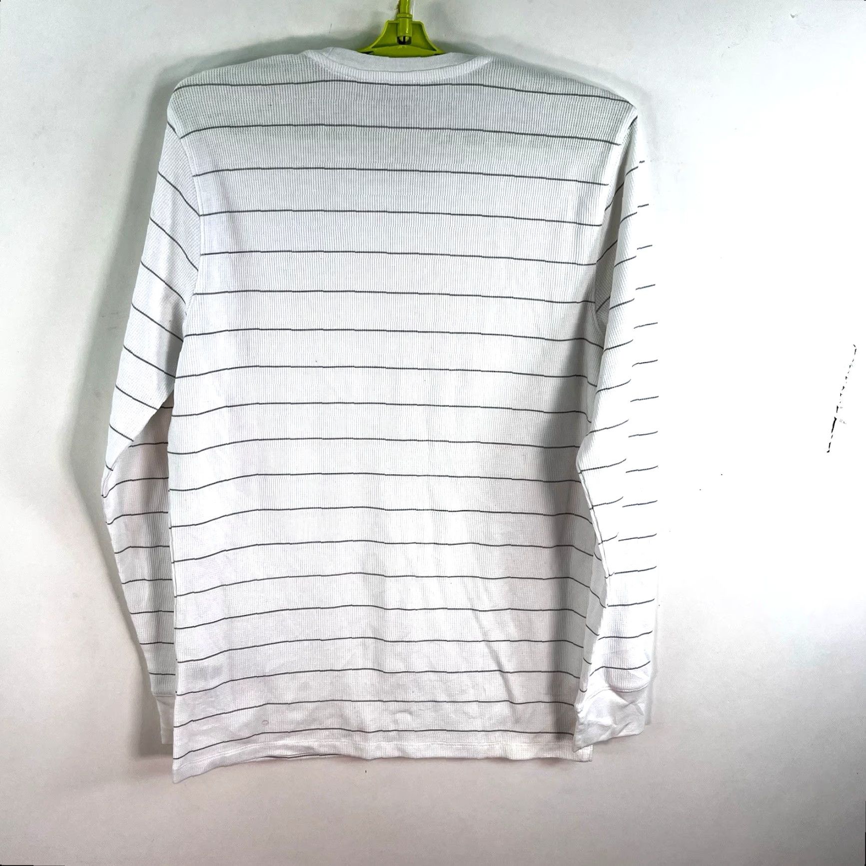 Vintage Structure Shirt Adult M White Striped Thermal Long Sleeve Crew Neck Cotton Blend Mens Size US M / EU 48-50 / 2 - 7 Thumbnail