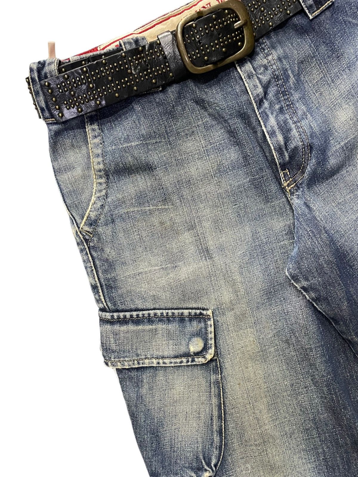 Armani × Designer Vintage Armani Cargo Baggy Jeans Zip Up Ankle With Belt Size US 30 / EU 46 - 6 Thumbnail