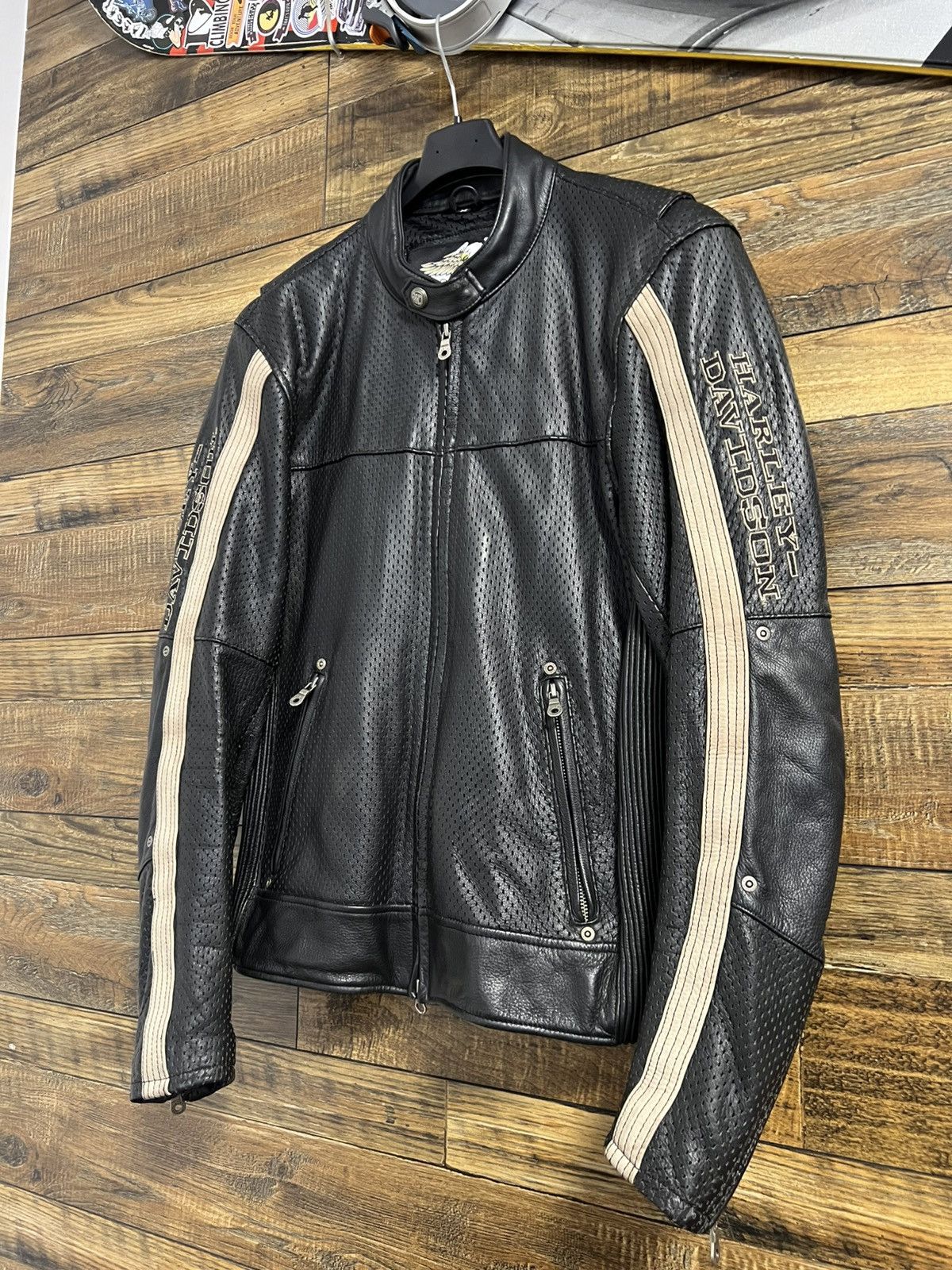 Harley Davidson HARLEY DAVIDSON Jacket Perforated Leather Bomber Racing Size US M / EU 48-50 / 2 - 4 Thumbnail