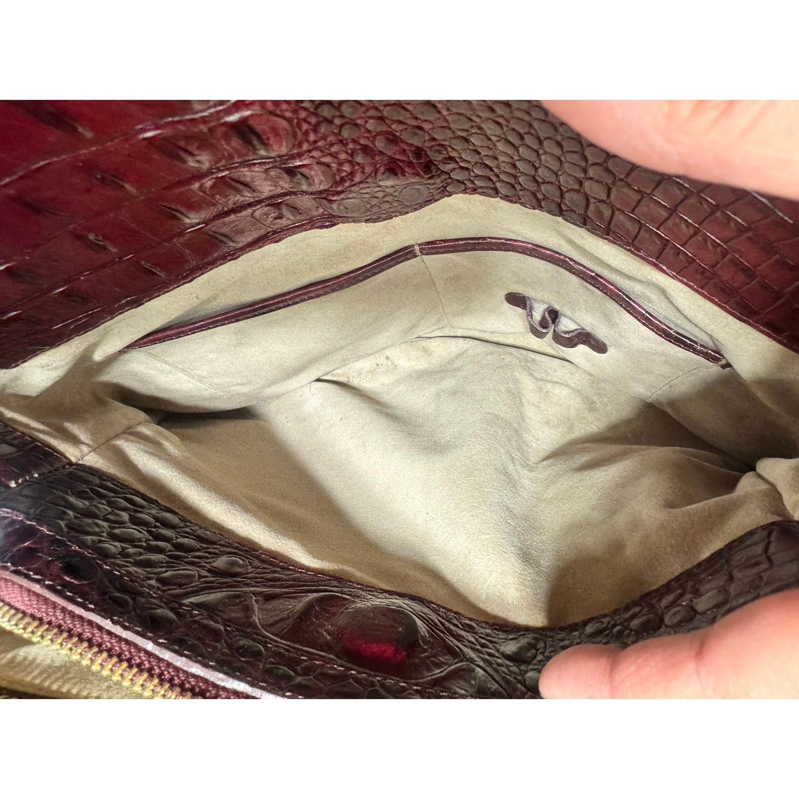 BRAHMIN Brahmin Crocodile shoulder women bag Deep burgundy w wallet Size ONE SIZE - 8 Thumbnail