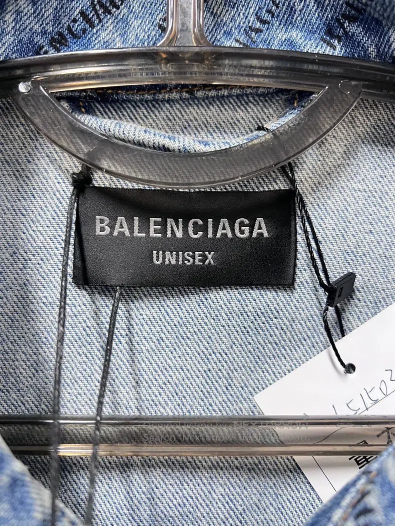 Balenciaga Balenciaga Full Print Logo Long Sleeve Denim Jacket Size US M / EU 48-50 / 2 - 3 Thumbnail