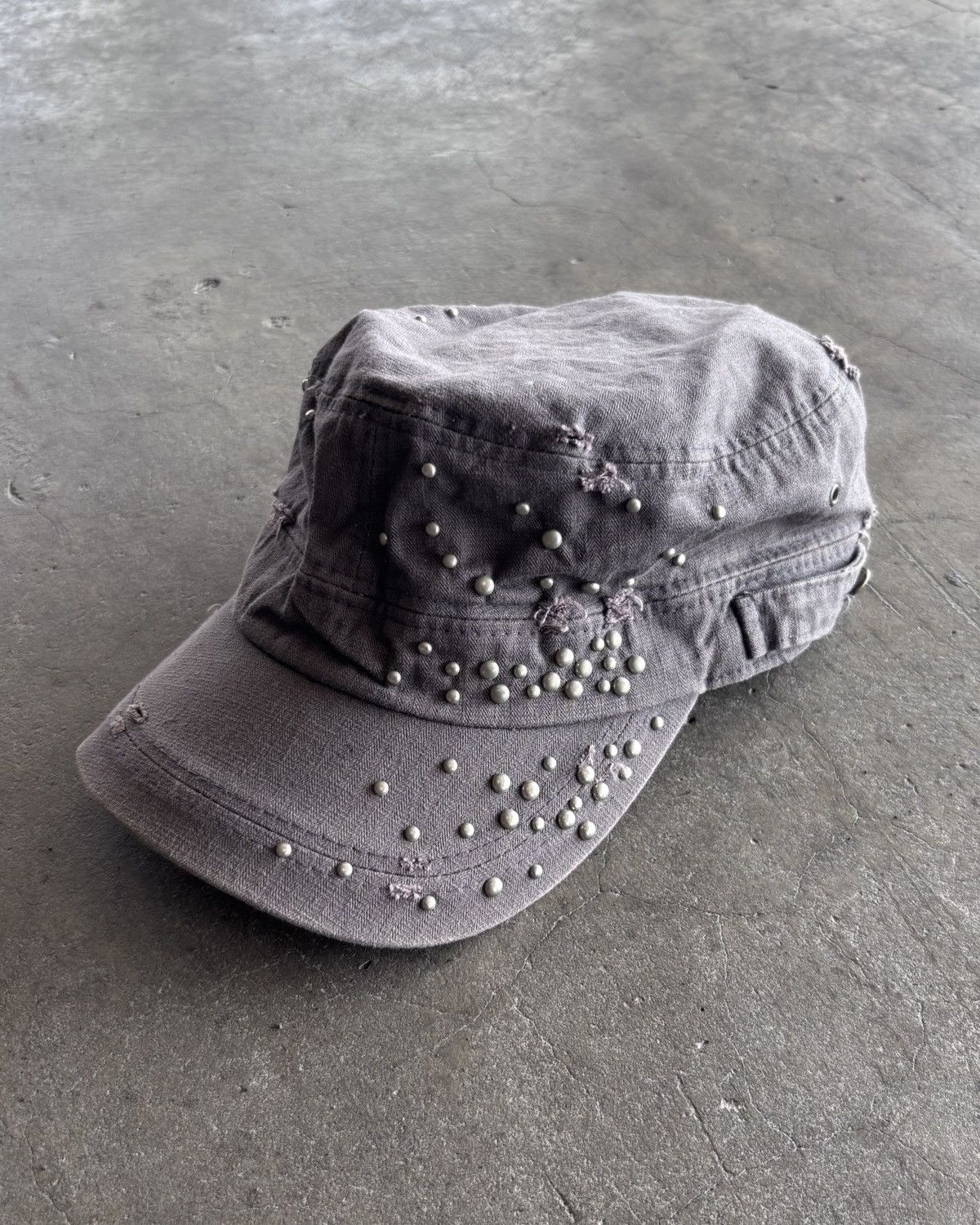 If Six Was Nine Vintage Studed Cadet Hats Distressed Faded Brown Size ONE SIZE - 1 Thumbnail
