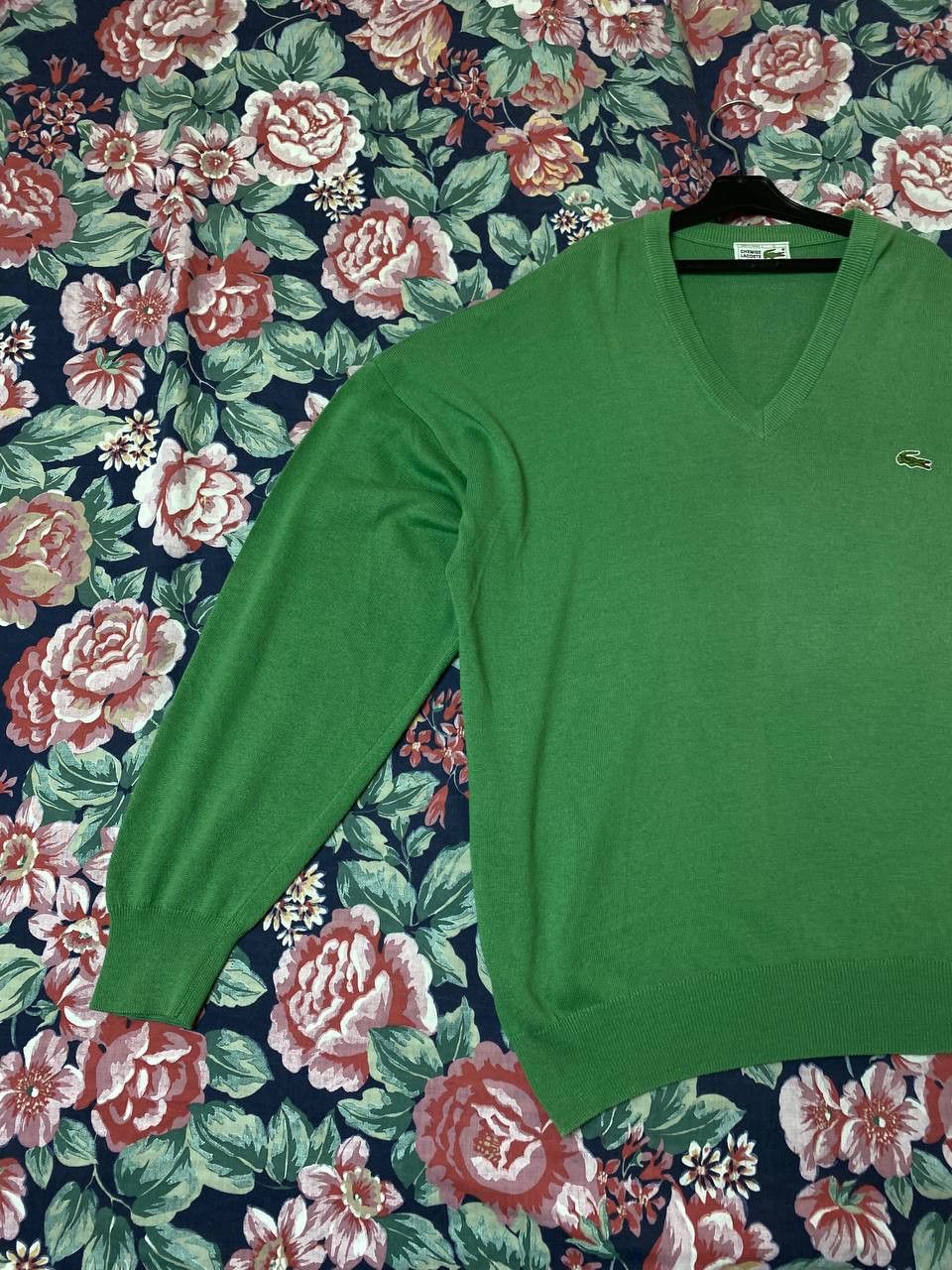 Lacoste × Vintage Vintage Lacoste Green V-Neck Sweater Size US XXL / EU 58 / 5 - 6 Thumbnail