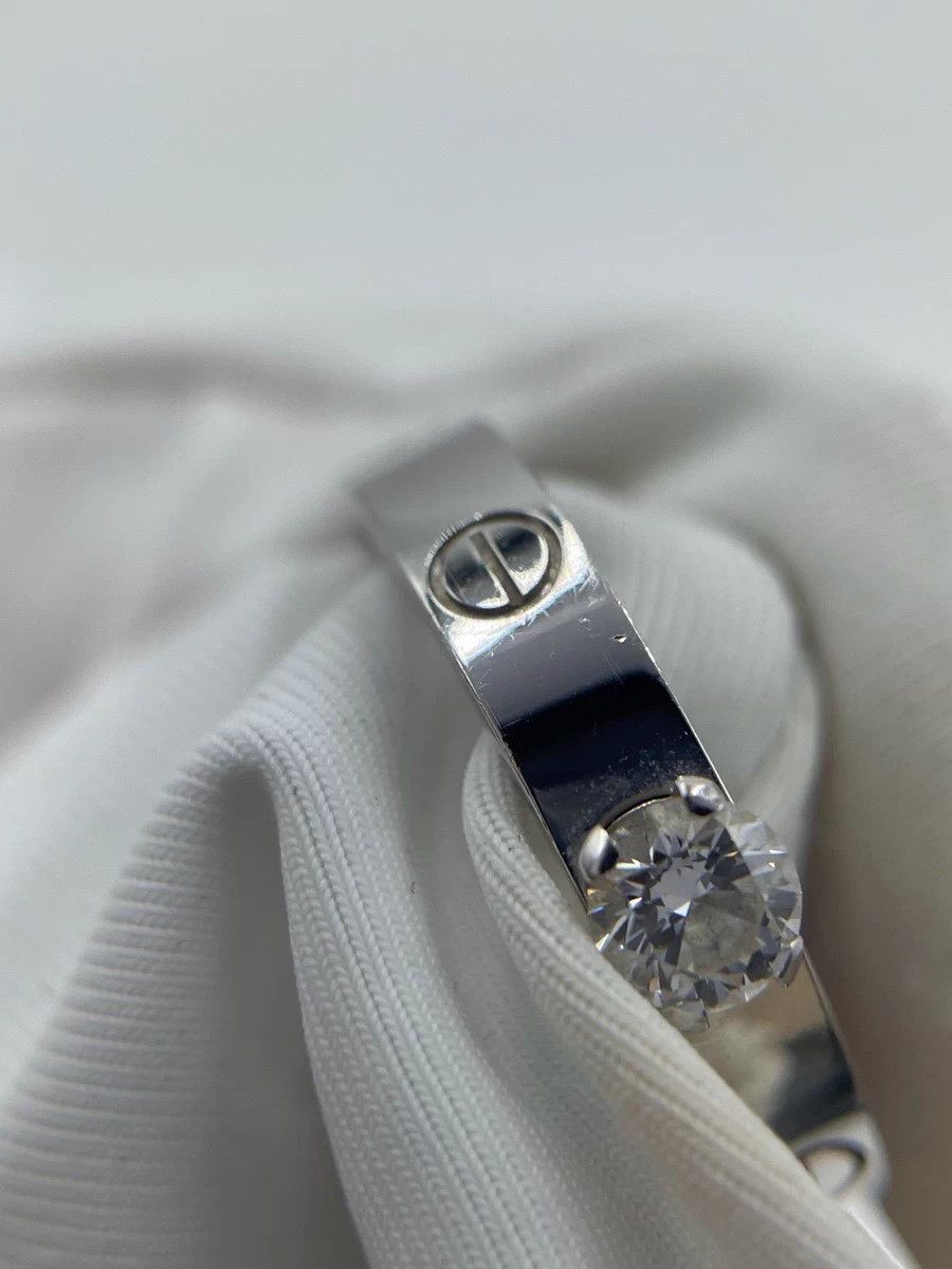 Cartier Cartier 18 White Gold Love Narrow 0.26ct Diamond Ring 56 Size ONE SIZE - 5 Thumbnail