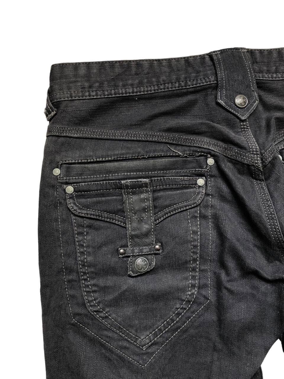 If Six Was Nine × Le Grande Bleu (L.G.B.) × Nicole Club Nicole Club for Men Studded Leather Pocket Flare Denim Pants Size US 32 / EU 48 - 10 Thumbnail