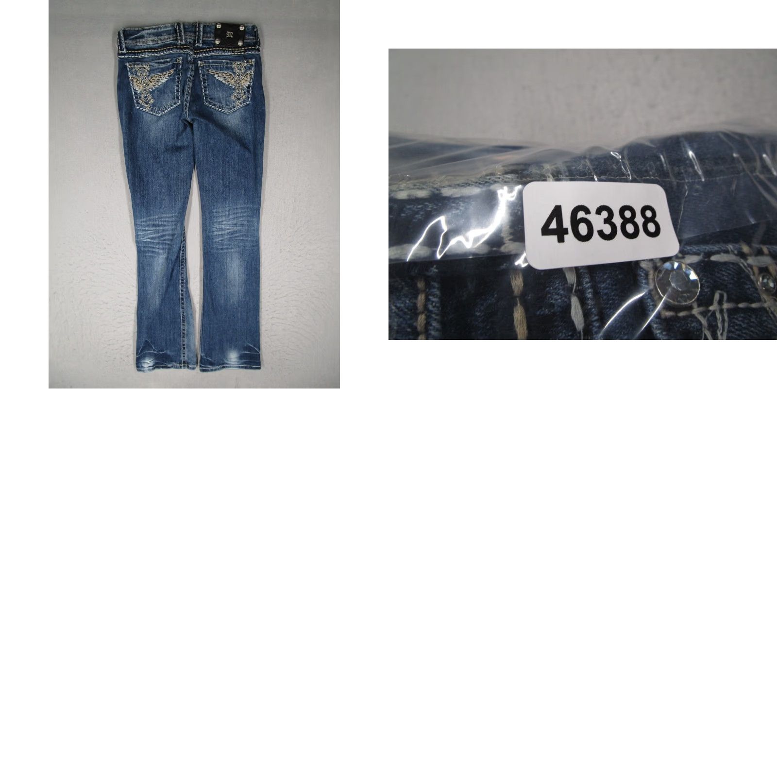 Miss Me Miss Me Jeans Women 28 Blue Low Rise Easy Boot Bedazzled Denim 28x33 JP5117-4 Size 28" / US 6 / IT 42 - 9 Thumbnail