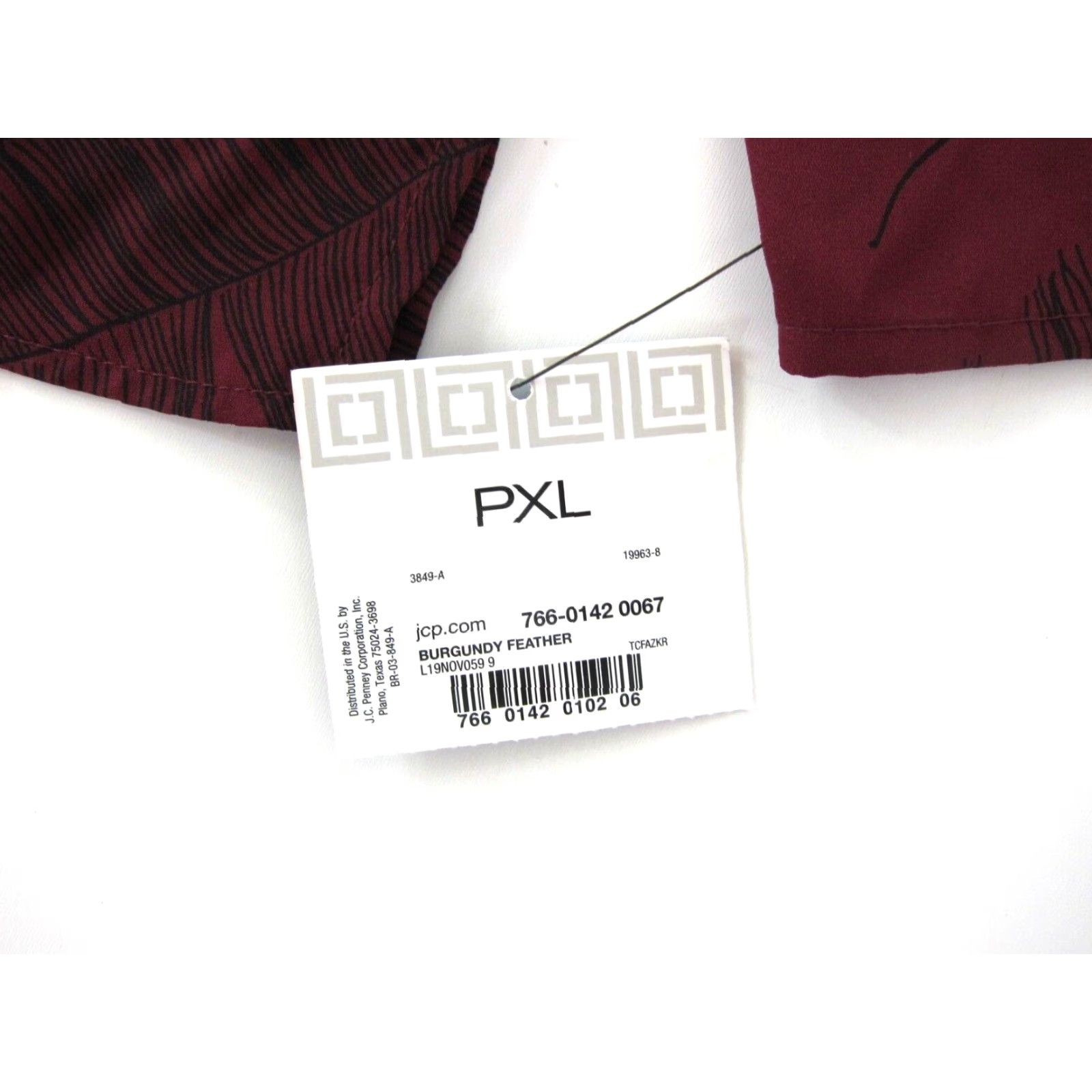 Liz Claiborne NWT Liz Claiborne Career Burgundy Red Feather Floral Beaded V-Neck Blouse PXL Size XL / US 12-14 / IT 48-50 - 4 Thumbnail
