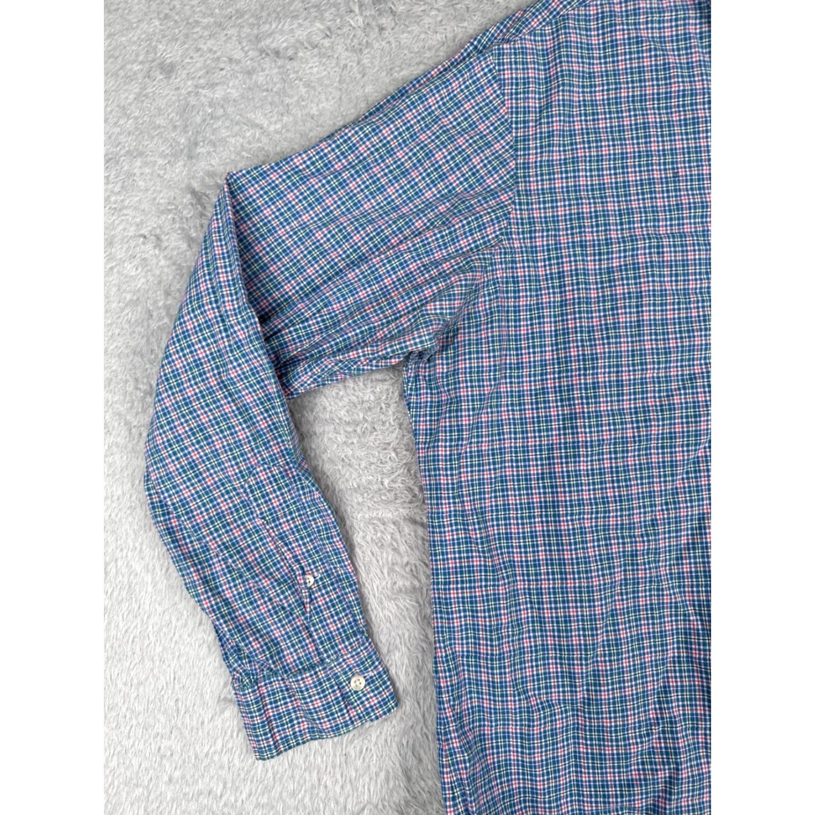 Polo Ralph Lauren VINTAGE Polo Ralph Lauren Shirt Men XL Blue Plaid Button-Up Cotton Long Sleeve Casual Workwear 90s Camping Outdoor American Mens Size US XL / EU 56 / 4 - 5 Thumbnail