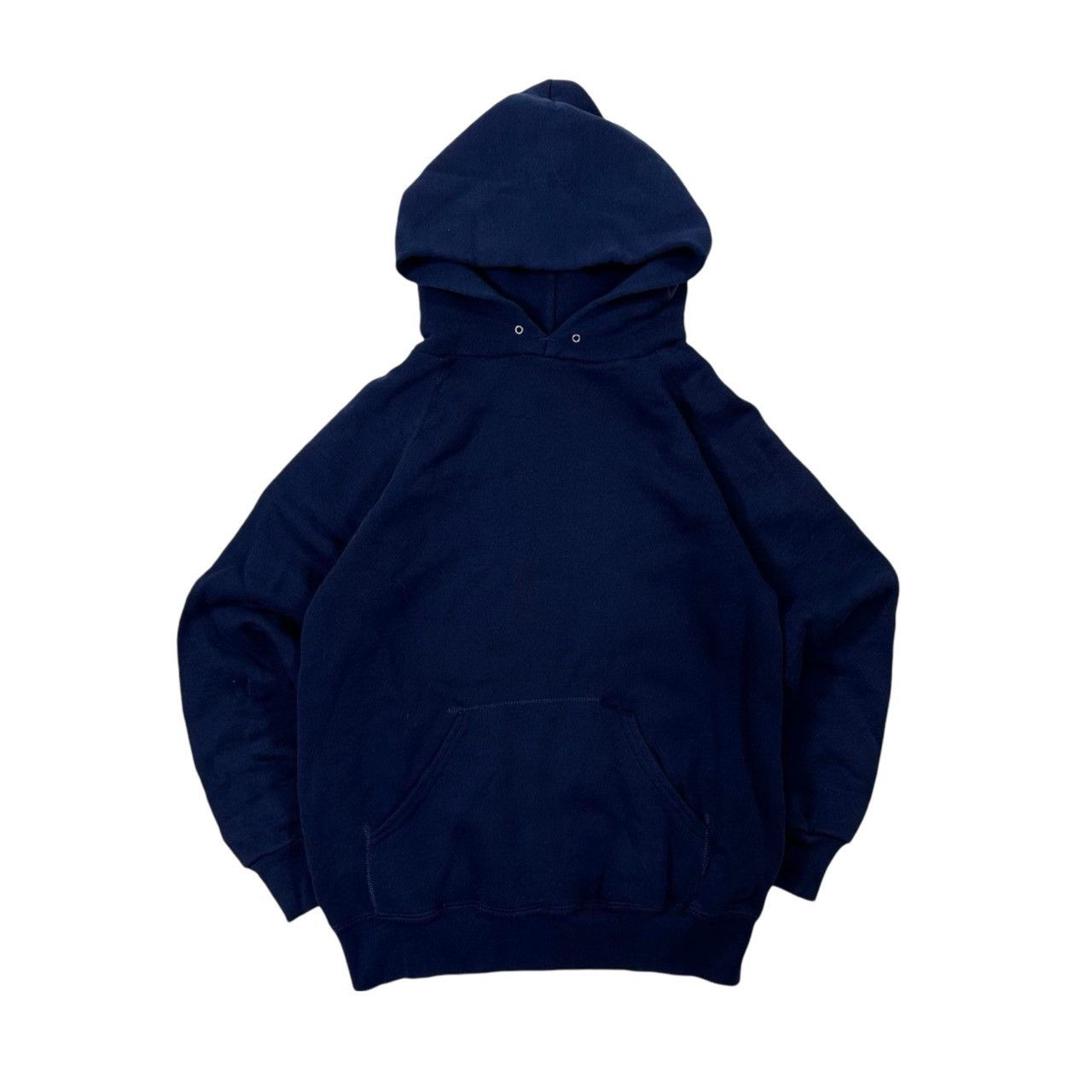 Vintage Vintage 1980s Heavy Dark Blue Blank Hoodie Sweater Size US M / EU 48-50 / 2 - 1 Thumbnail