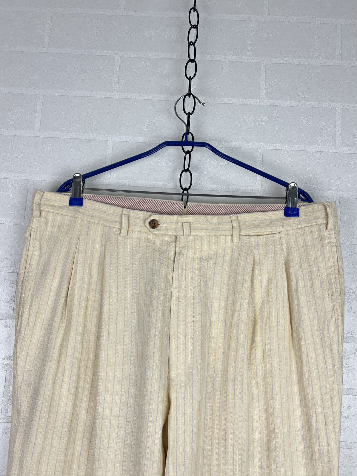 Loro Piana LORO PIANA Pants Chino Trousers Striped Lino Cotton Men's Size US 40 / EU 56 - 4 Thumbnail