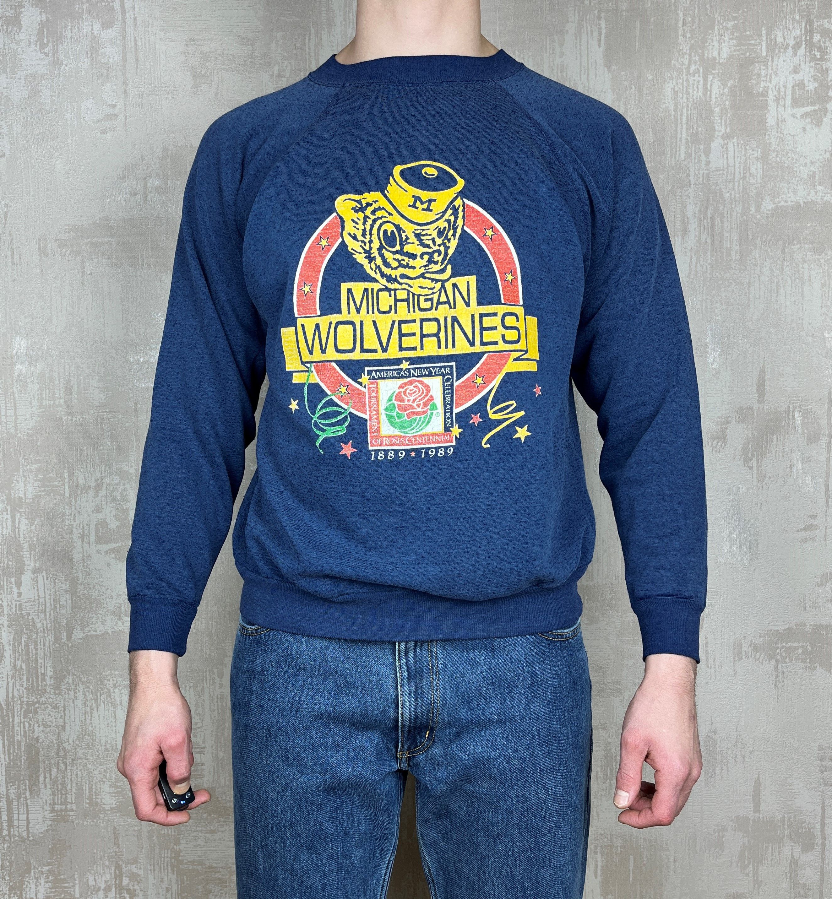 Vintage 80's Michigan Wolverines Vintage Womens Crew Sweatshirt USA Size XL / US 12-14 / IT 48-50 - 2 Thumbnail