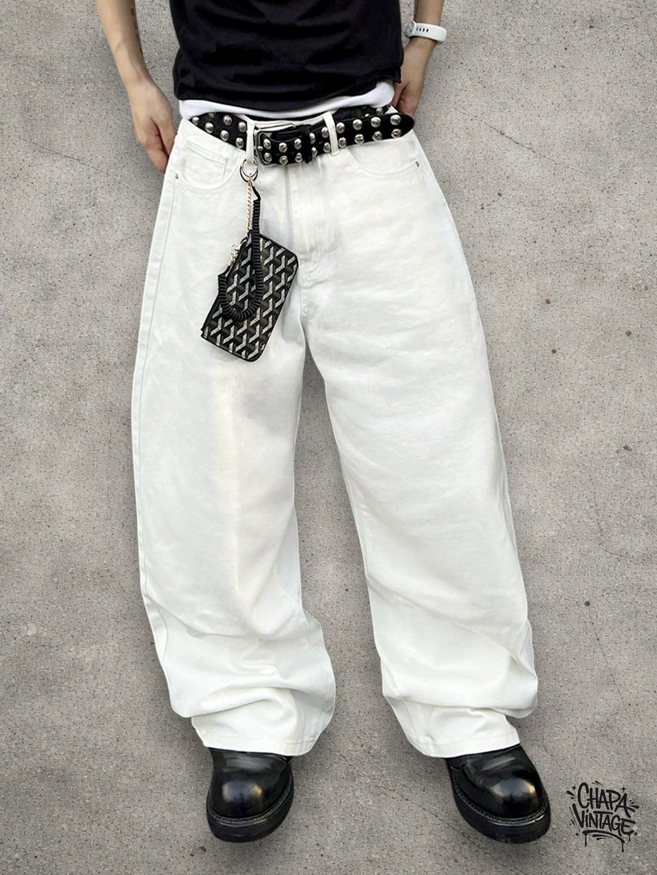 Vintage Wide fashion white jeans Size US 32 / EU 48 - 3 Thumbnail