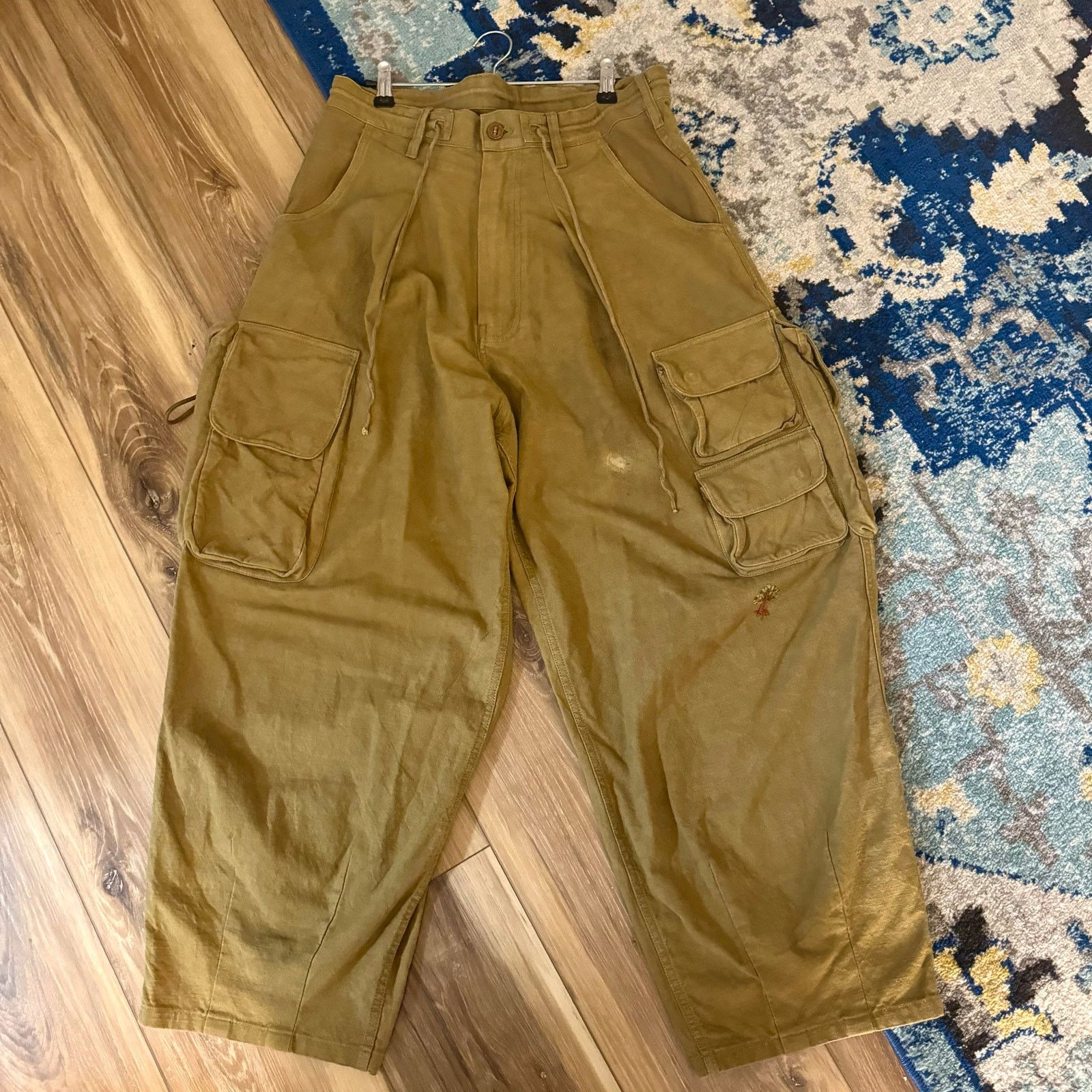 Story Mfg. STORY MFG. Forager Cargo Cotton Trousers Green Sz Small/32 Size US 32 / EU 48 - 3 Thumbnail