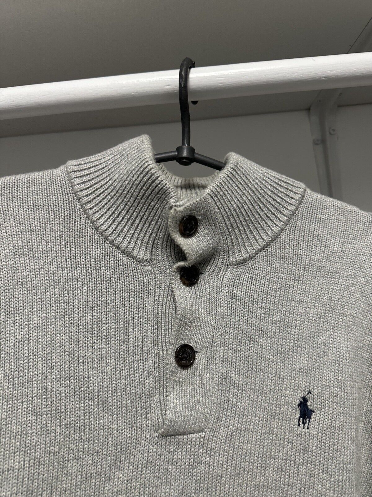 Polo Ralph Lauren Polo Ralph Lauren Men's Heavy Cotton Gray Knit Sweater Size US S / EU 44-46 / 1 - 4 Thumbnail