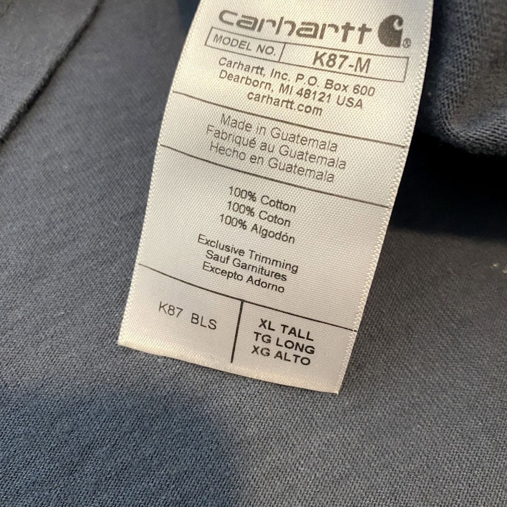 Carhartt Carhartt Pocket Shirt Mens XL Gray Distressed Grunge Logo K87 BLS Vintage Grunge All Seasons Heavyweight Cotton Shirt Mens XL Tall Size US XL / EU 56 / 4 - 6 Thumbnail
