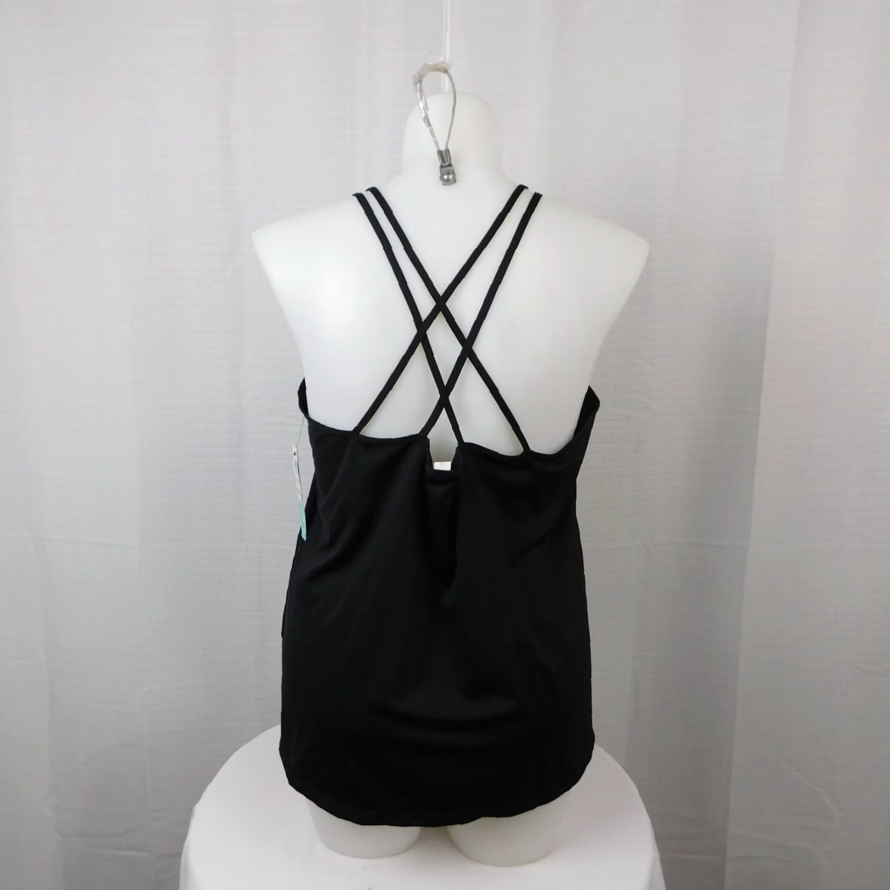 Vintage Ideology Tank Top - 2XL Black Sleeveless Scoop Neck Strappy Back Shirt Women Casual Gym Yoga 90s? Size XXL / US 16-18 / IT 52-54 - 3 Thumbnail