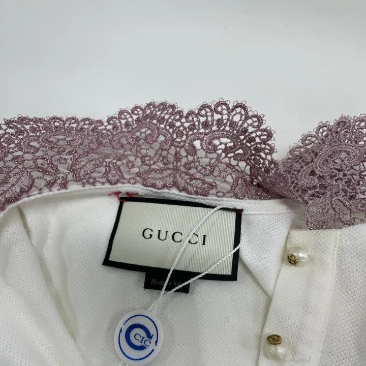 Gucci Gucci Gucci Striped Short Sleeve Polo with Lace Collar -25 Size US S / EU 44-46 / 1 - 5 Thumbnail