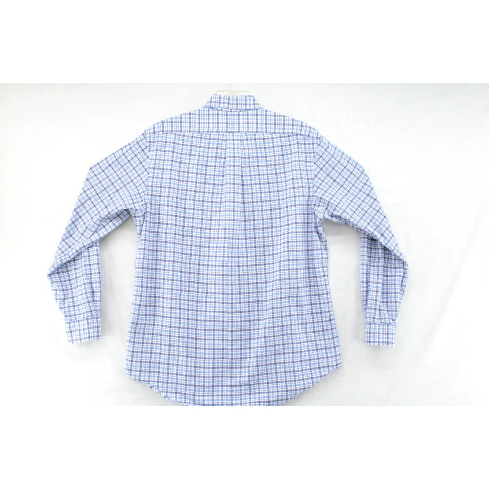 Polo Ralph Lauren Polo Ralph Lauren Shirt Mens Large White Blue Tattersall Flesh Pony Long Sleeve Size US L / EU 52-54 / 3 - 6 Thumbnail