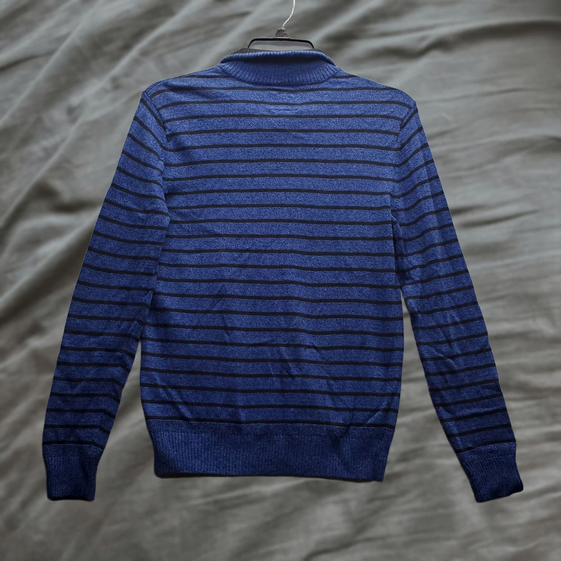American Eagle Outfitters American Eagle Outfitters Men’s S Blue Striped Mock Neck Pullover Sweater Size US S / EU 44-46 / 1 - 1 Thumbnail