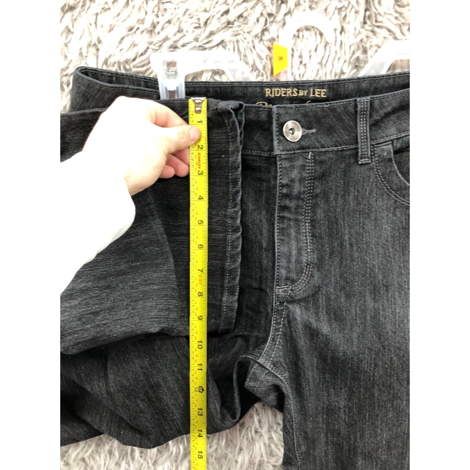Vintage Riders Jeans Size 16 Womens High Rise Dark Wash Black Denim Bootcut Jeans Style Bootcut Women 16 Regular Dark Denim Black Wash Riders Size 38" / US 16 / IT 52 - 4 Thumbnail