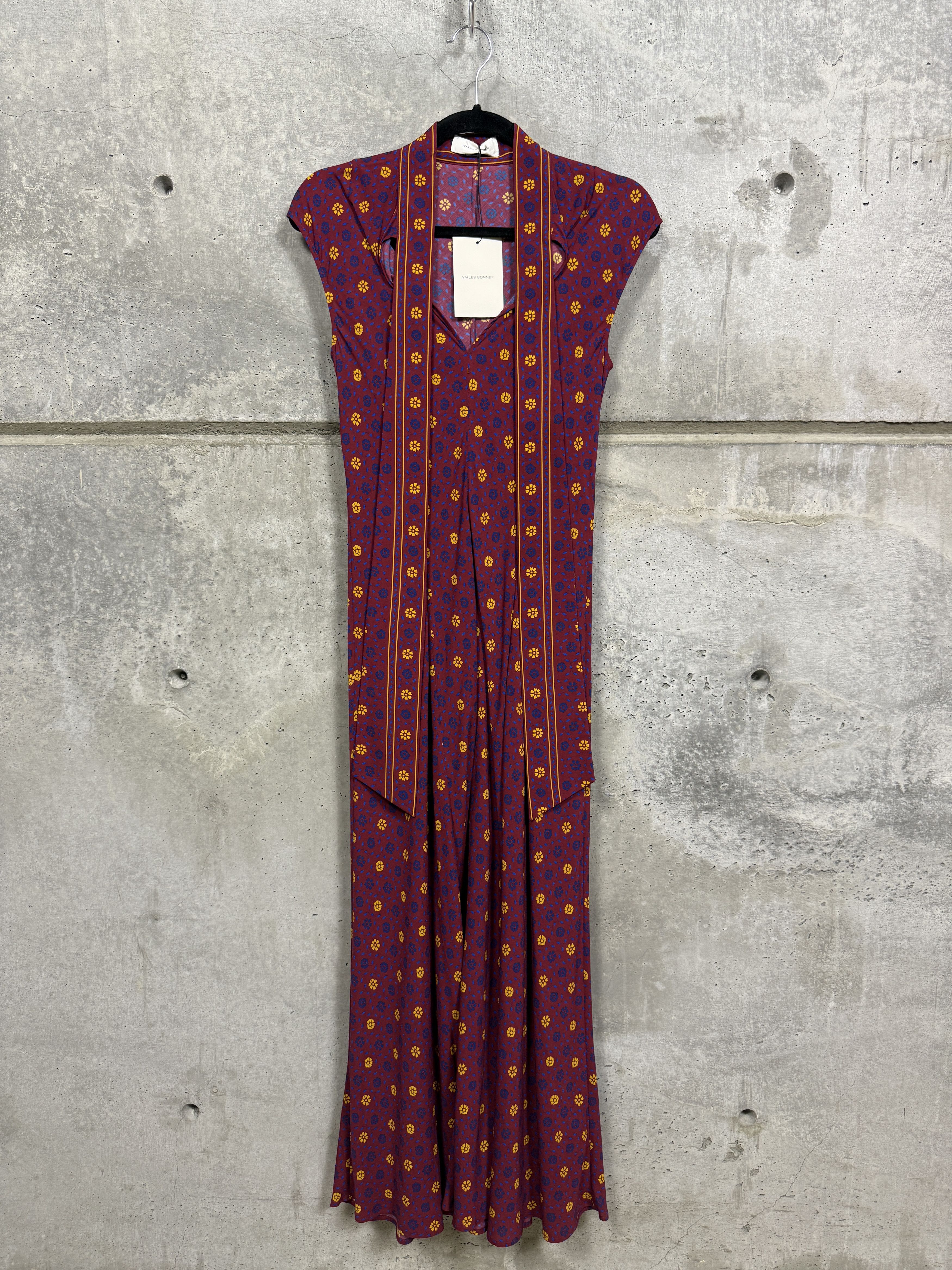 Wales Bonner $1040 Wales Bonner Madras Floral Print Tie-Neck Midi Dress Size XS / US 0-2 / IT 36-38 - 6 Thumbnail