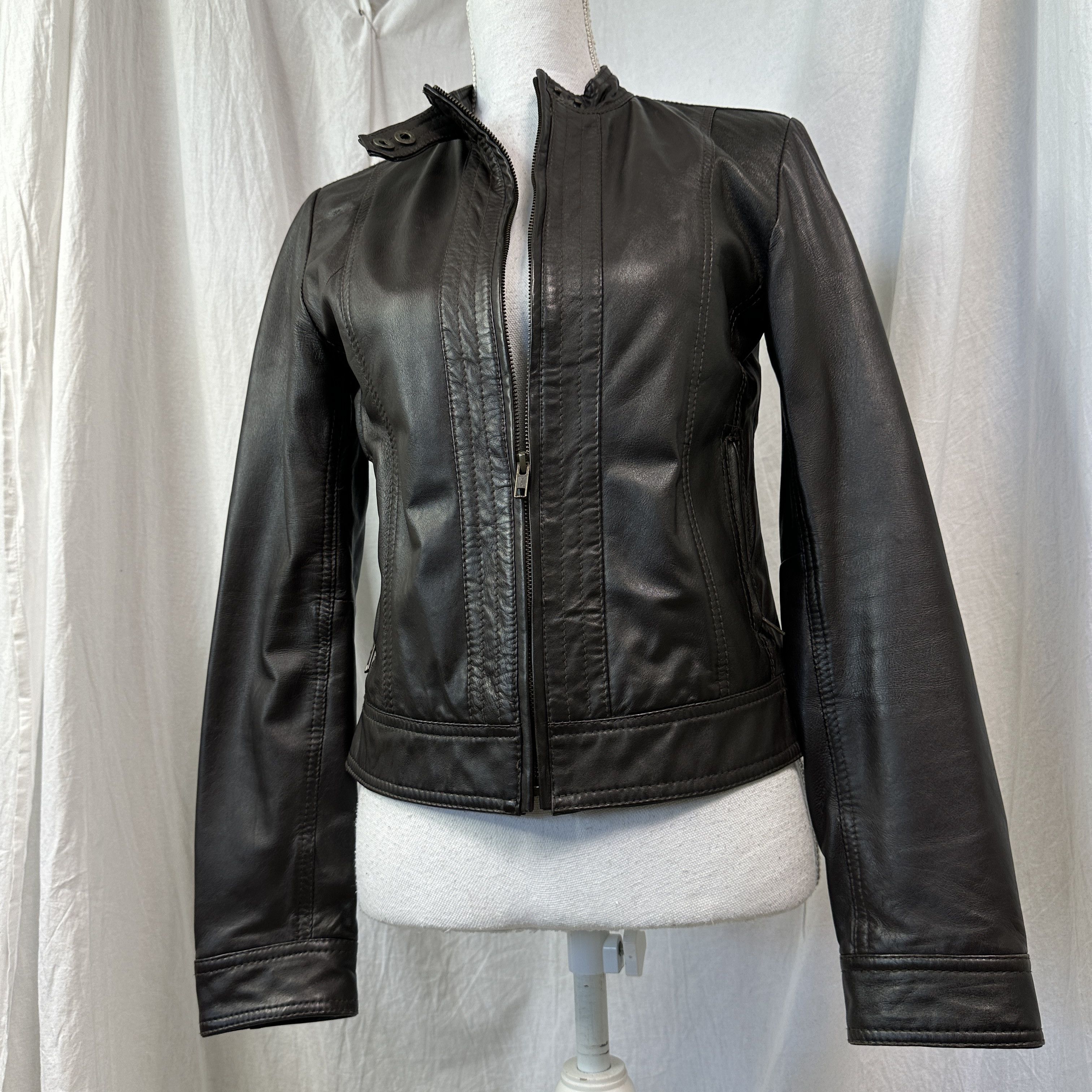 Vintage Vintage Leather Biker Moto Racing Chocolate Brown Jacket 00s Size US M / EU 48-50 / 2 - 3 Thumbnail