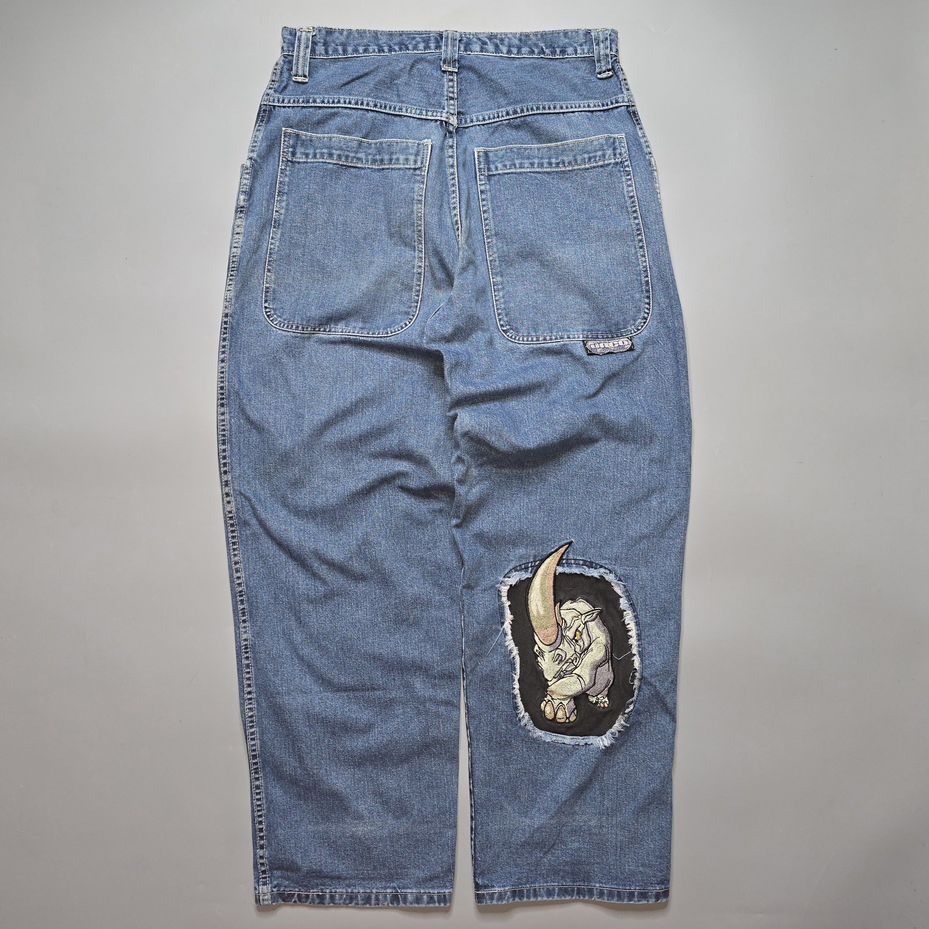 JNCO JNCO - Rhino Embroidered Baggy Jeans Size US 32 / EU 48 - 1 Thumbnail