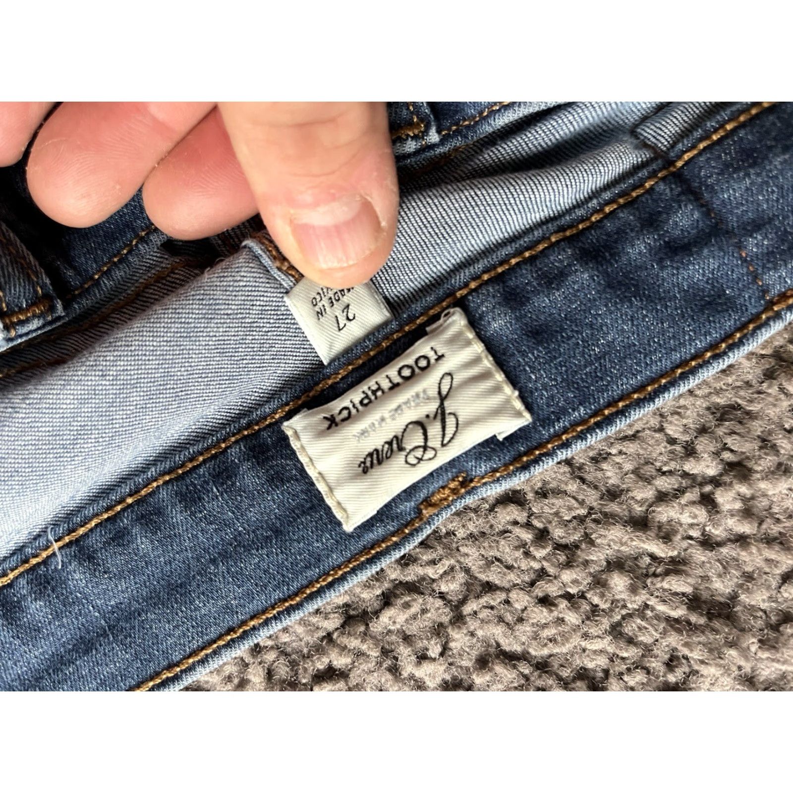 Vintage J Crew Jeans Teens in Garment-solid Blue Summer Size 27 Ankle Toothpick Skinny Size 27" / US 4 / IT 40 - 5 Thumbnail