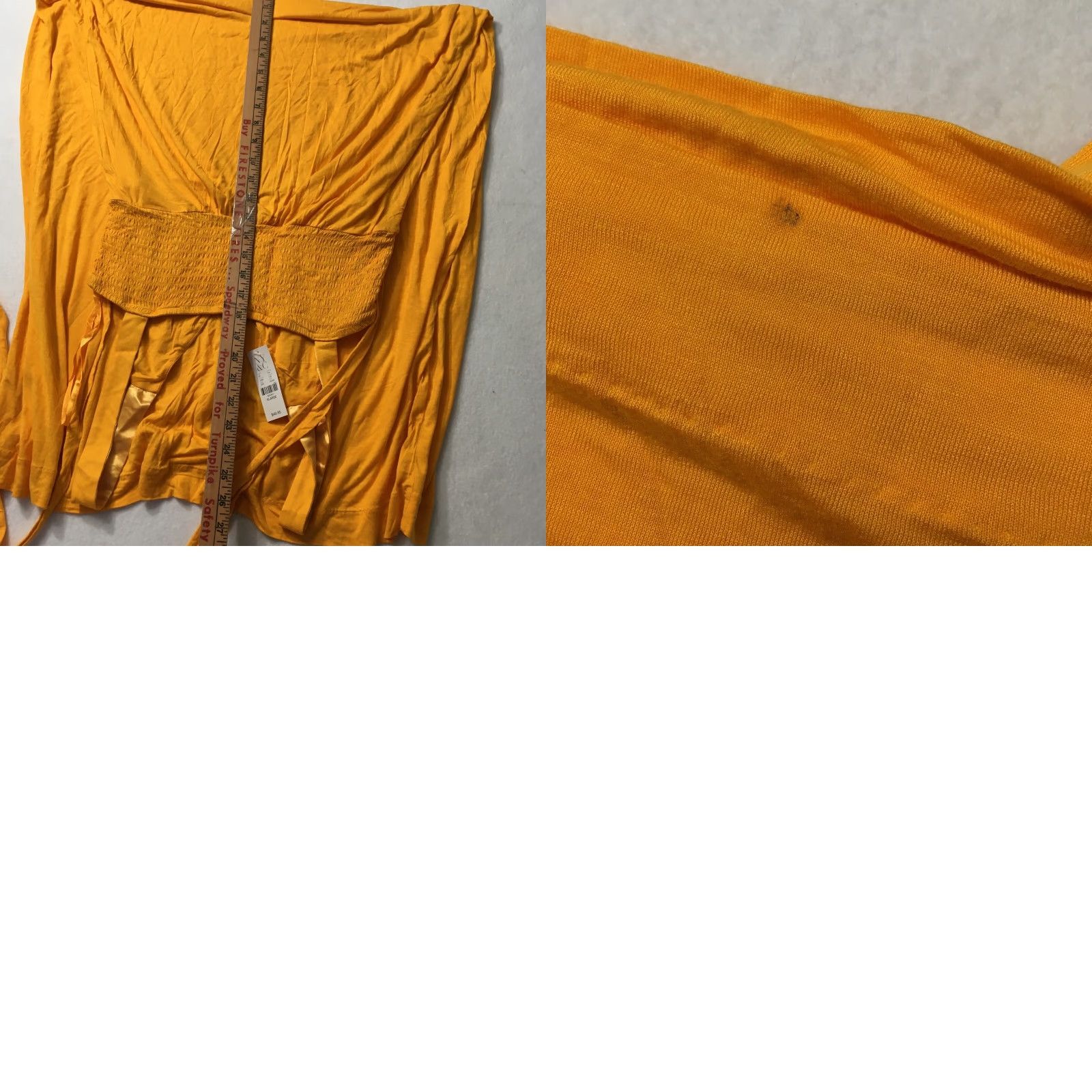 Vintage NWT New York & Company NWT NY&C Dress Maxi V-Neck Short Sleeve Pullover Gold Yellow Women XL Adult Dress Maxi V-Neck Solid Pattern Size XL / US 12-14 / IT 48-50 - 9 Thumbnail