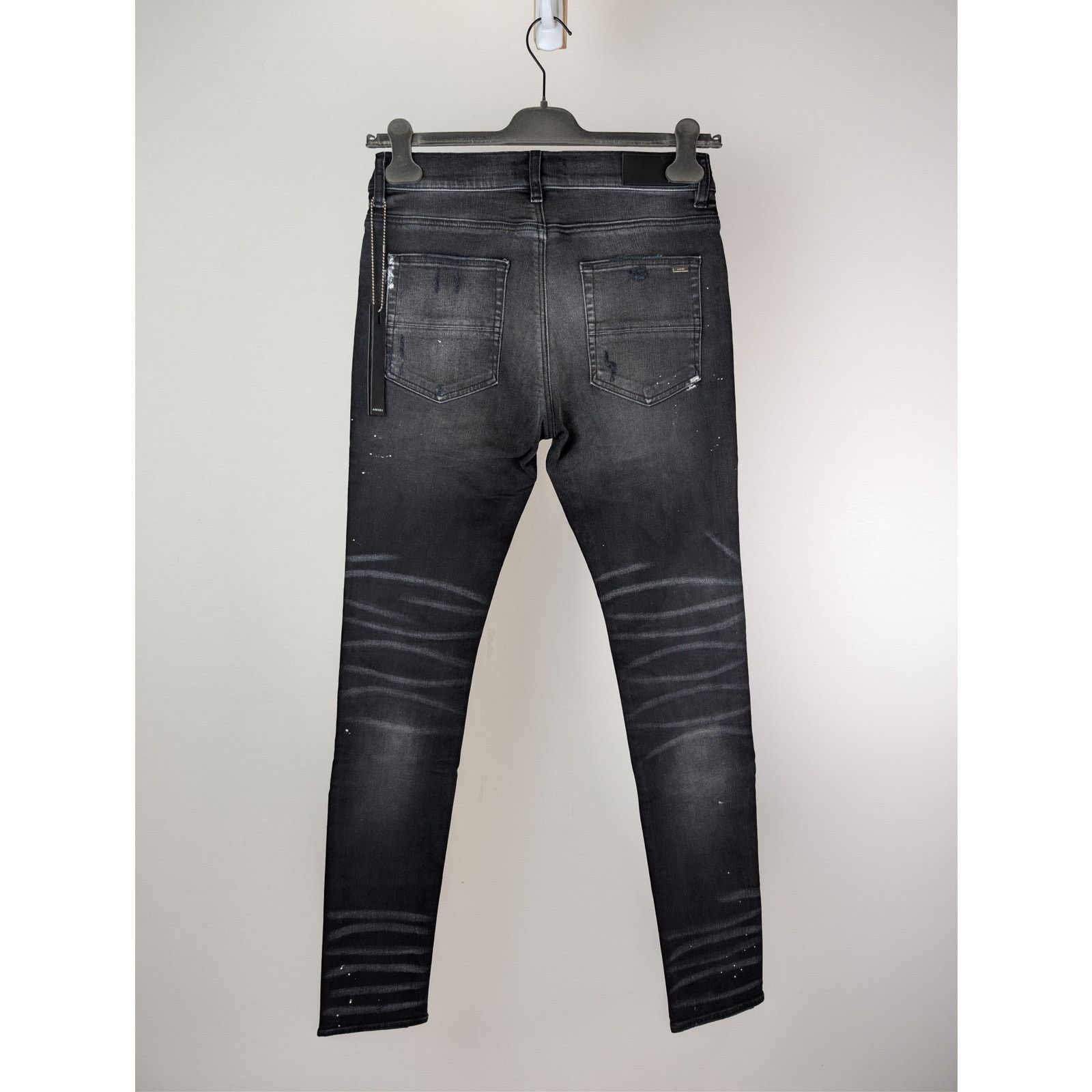 Amiri o1rshd1 MX1 Plaid Denim Jeans in Aged Black Size US 31 - 17 Thumbnail