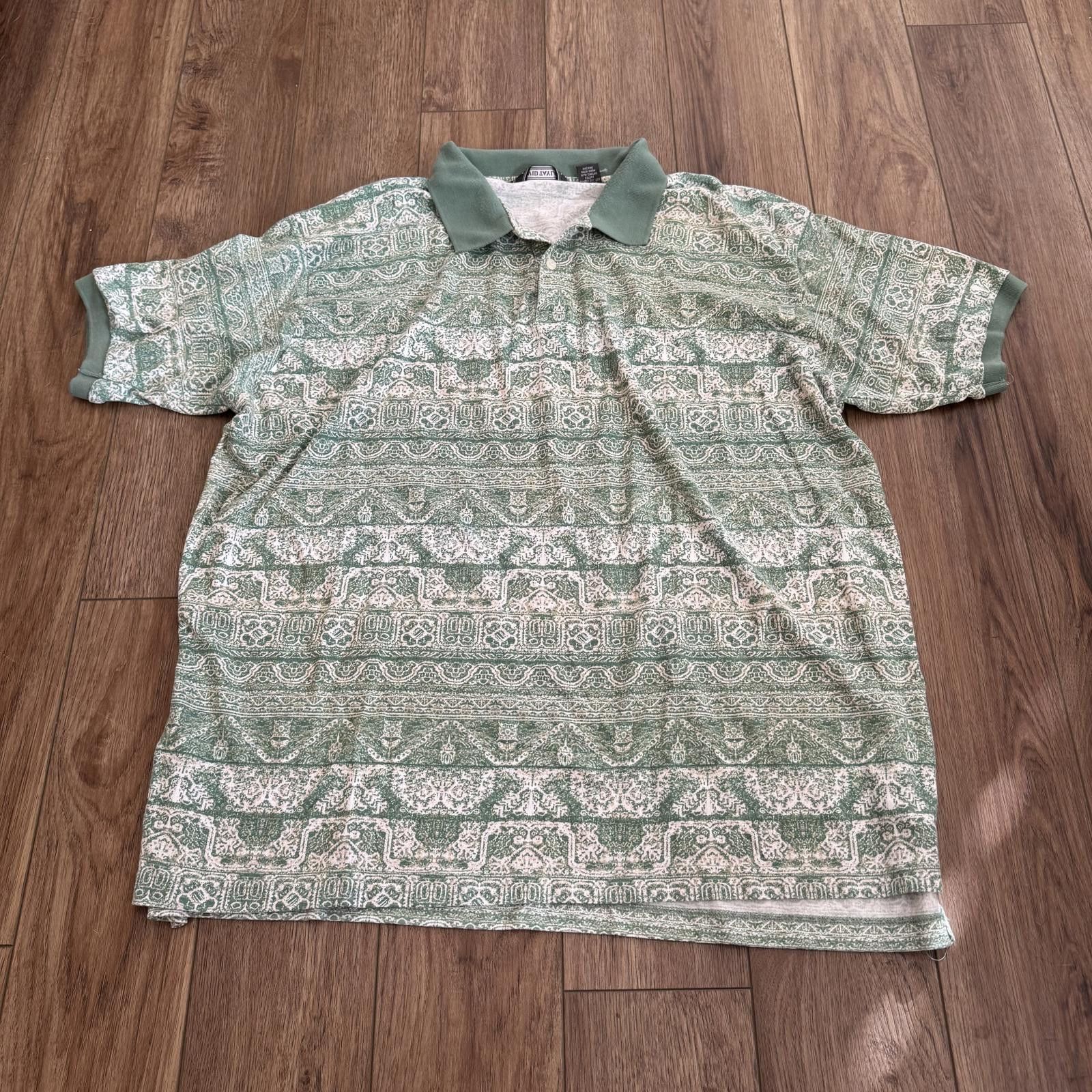 David Taylor Vintage 90s David Taylor Geometric Polo Shirt 3X Size US XXL / EU 58 / 5 - 1 Thumbnail