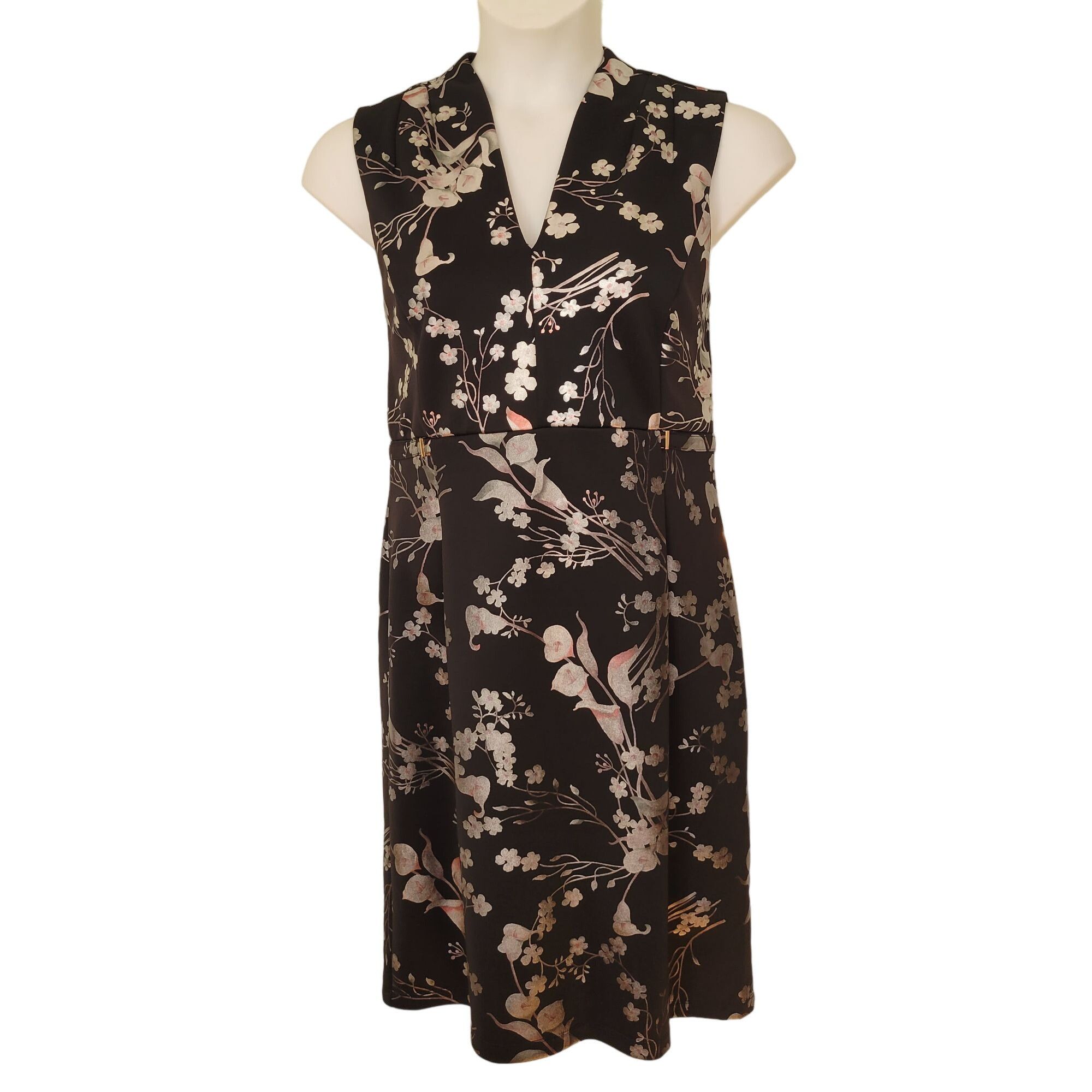 Vintage Stella Julie 14W Metallic Floral Print Sleeveless Sheath Dre Size XL / US 12-14 / IT 48-50 - 1 Thumbnail