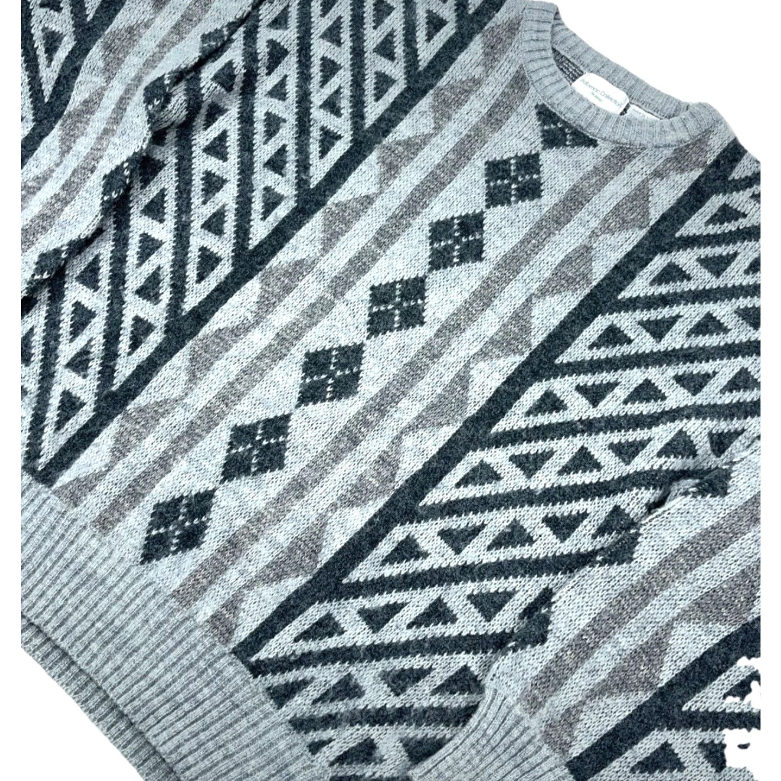 Vintage VINTAGE Potomac Geometric Knit Grandpa Sweater Men L Gray Crew Neck Pullover Heavyweight 80s 90s Golf Cosby Streetwear Mens Size US L / EU 52-54 / 3 - 2 Thumbnail