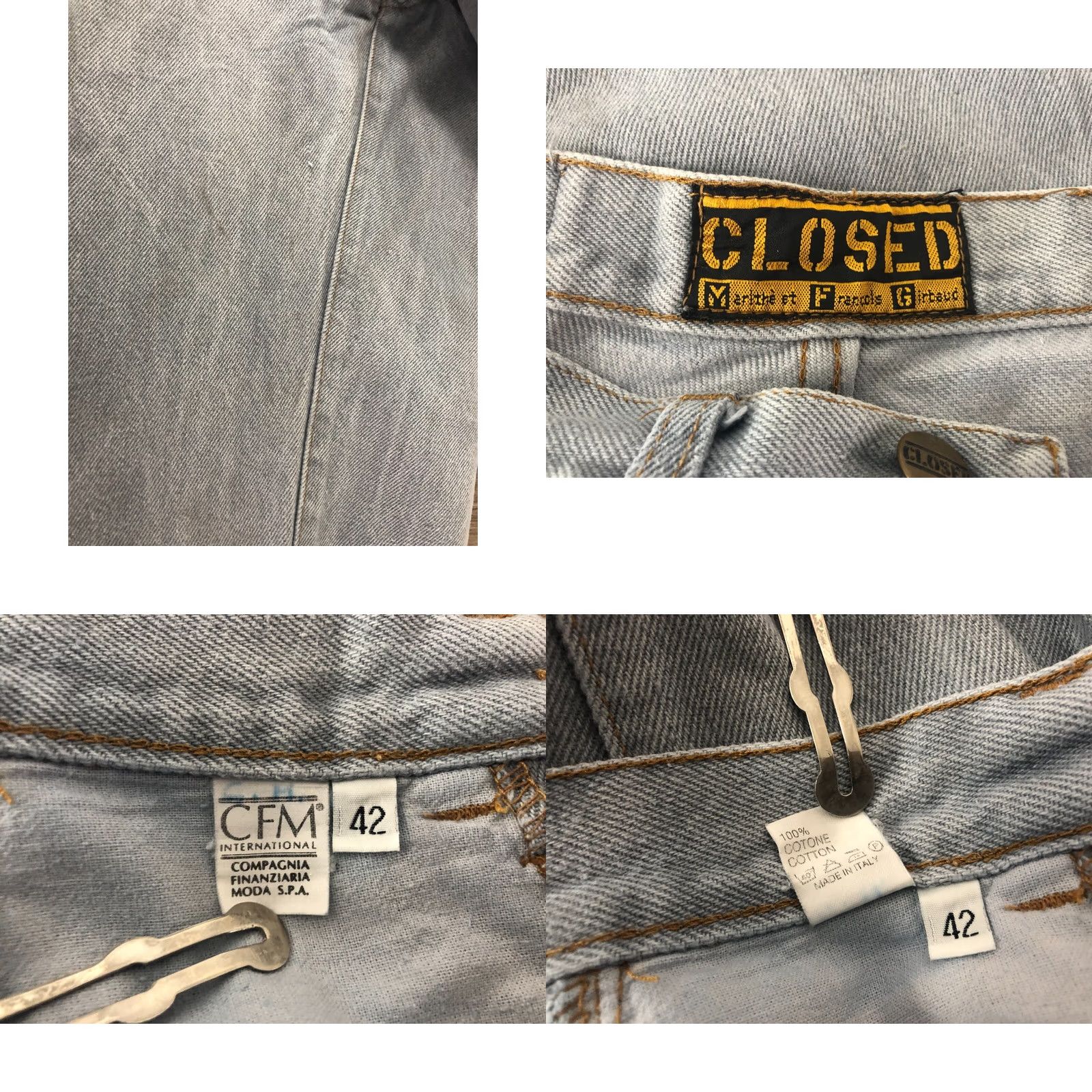 CLOSED Closed Pants Womens 42 Blue Wide Jeans Cotton Women Size Cropped Size 28" / US 6 / IT 42 - 9 Thumbnail
