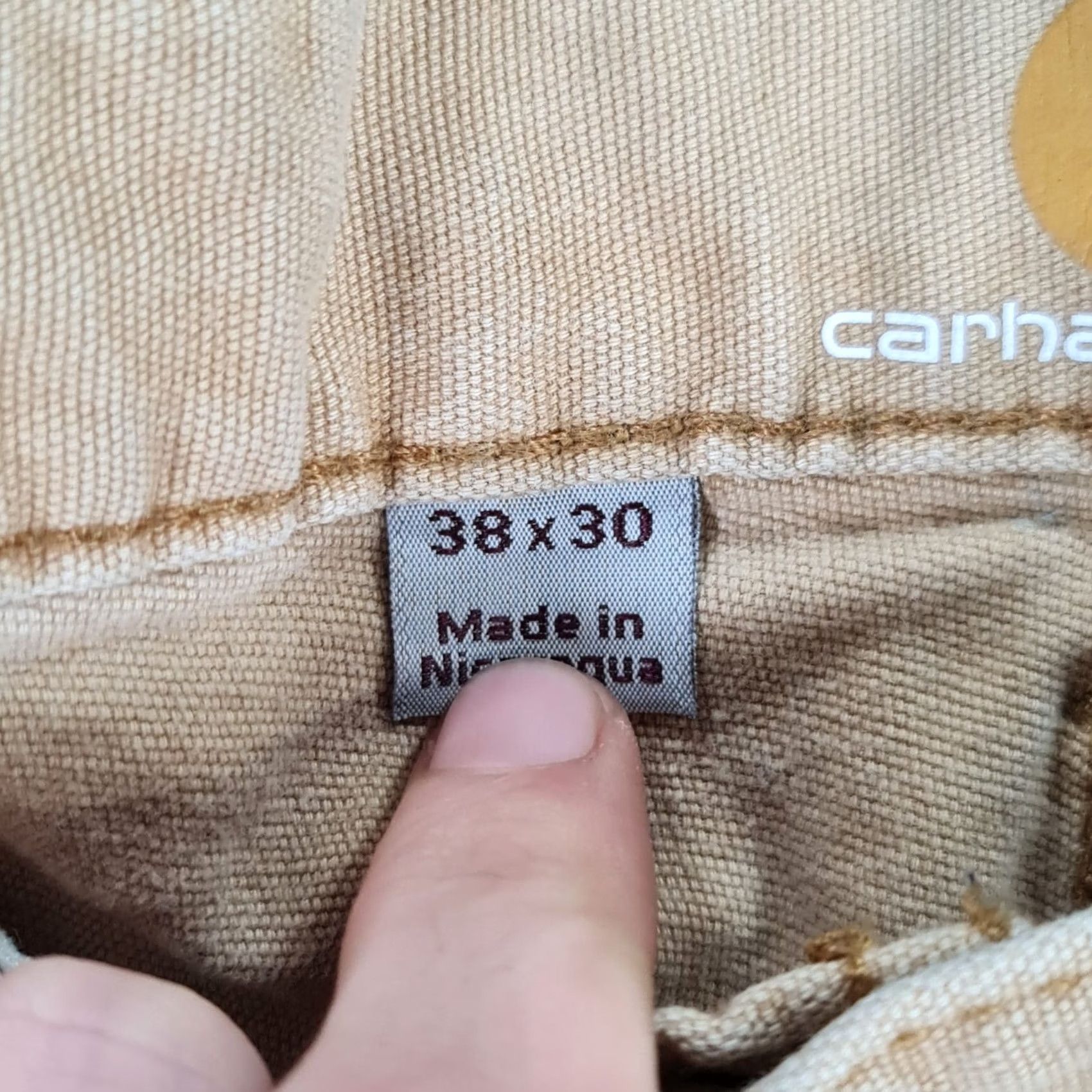 Carhartt VINTAGE Carhartt Mens Trousers Carpenter Beige W38 L30 Relaxed Fit Double Knee Work Pants 102802 Size US 38 / EU 54 - 4 Thumbnail
