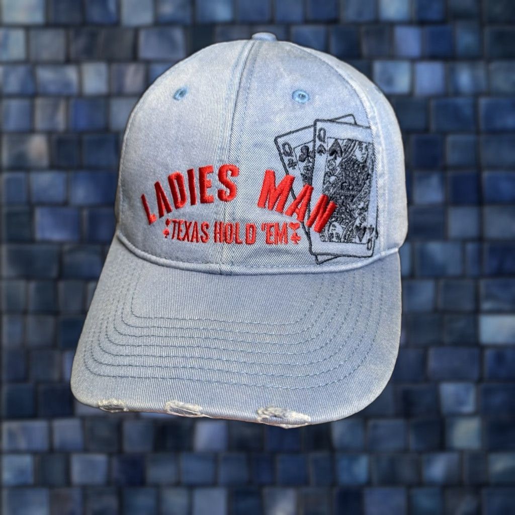 Vintage VINTAGE WSOP World Series Of Poker Hat Queen King Cap Blue Red Ladies Man Distressed Baseball Cap Mens One Size Blue Size ONE SIZE - 1 Thumbnail