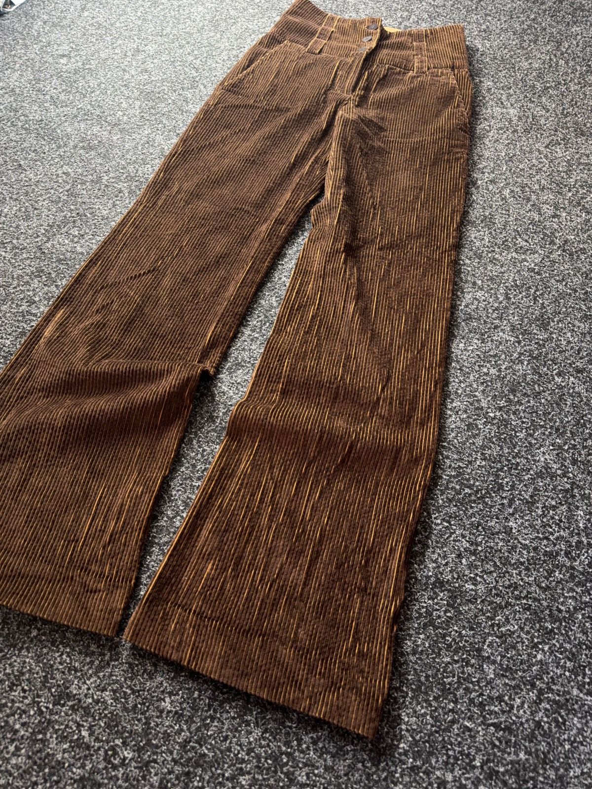 Adolfo Dominguez Adolfo Dominguez 00s Corduroy Wide Leg Pants High Rise Flare Size 25" / US 0 / IT 36 - 3 Thumbnail
