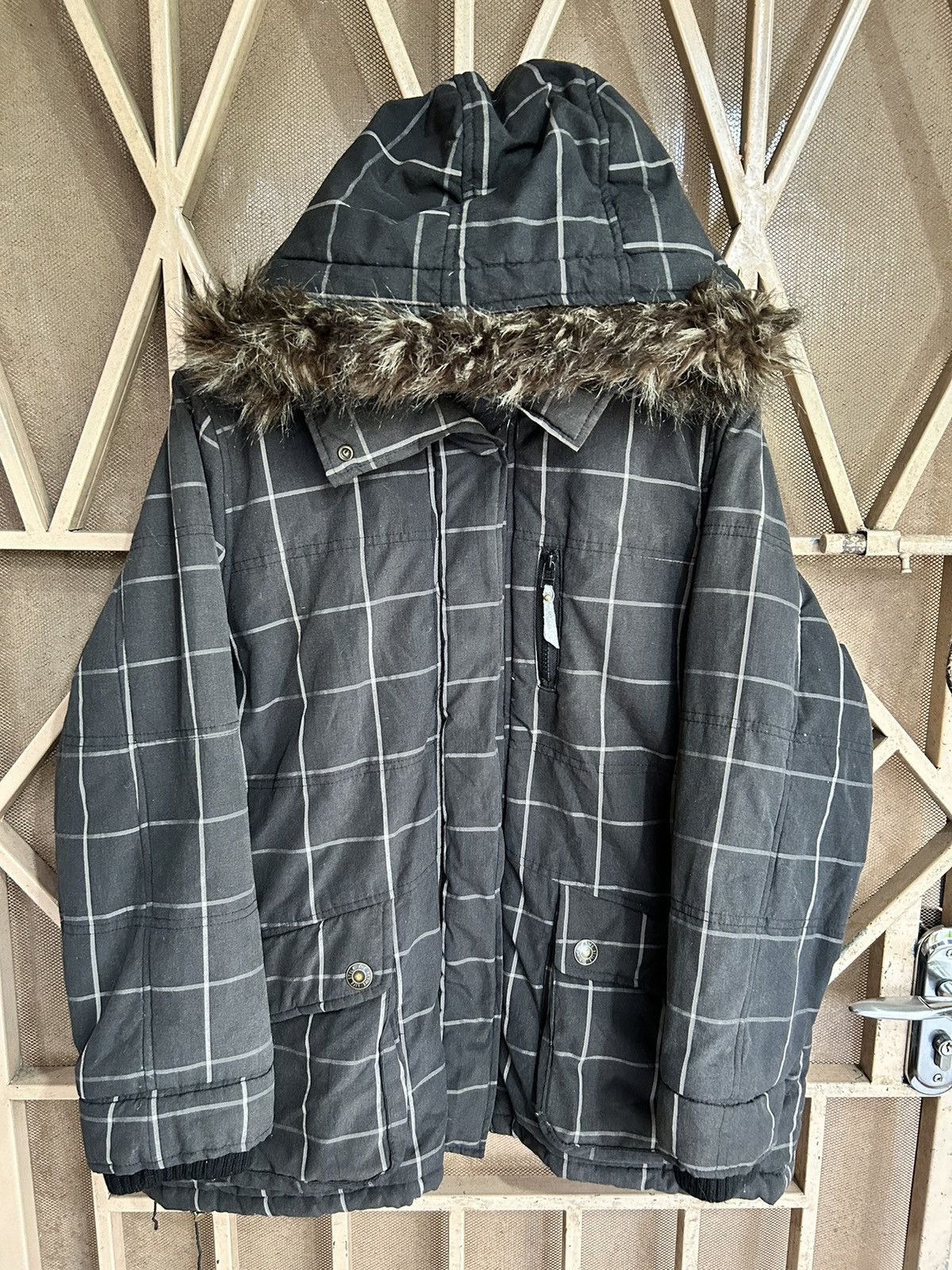 If Six Was Nine × Japanese Brand × Le Grande Bleu (L.G.B.) 💸BINDINGOFFER💸Fur Hoodie Plaid lgb ifsixwasnine style Size US L / EU 52-54 / 3 - 2 Thumbnail