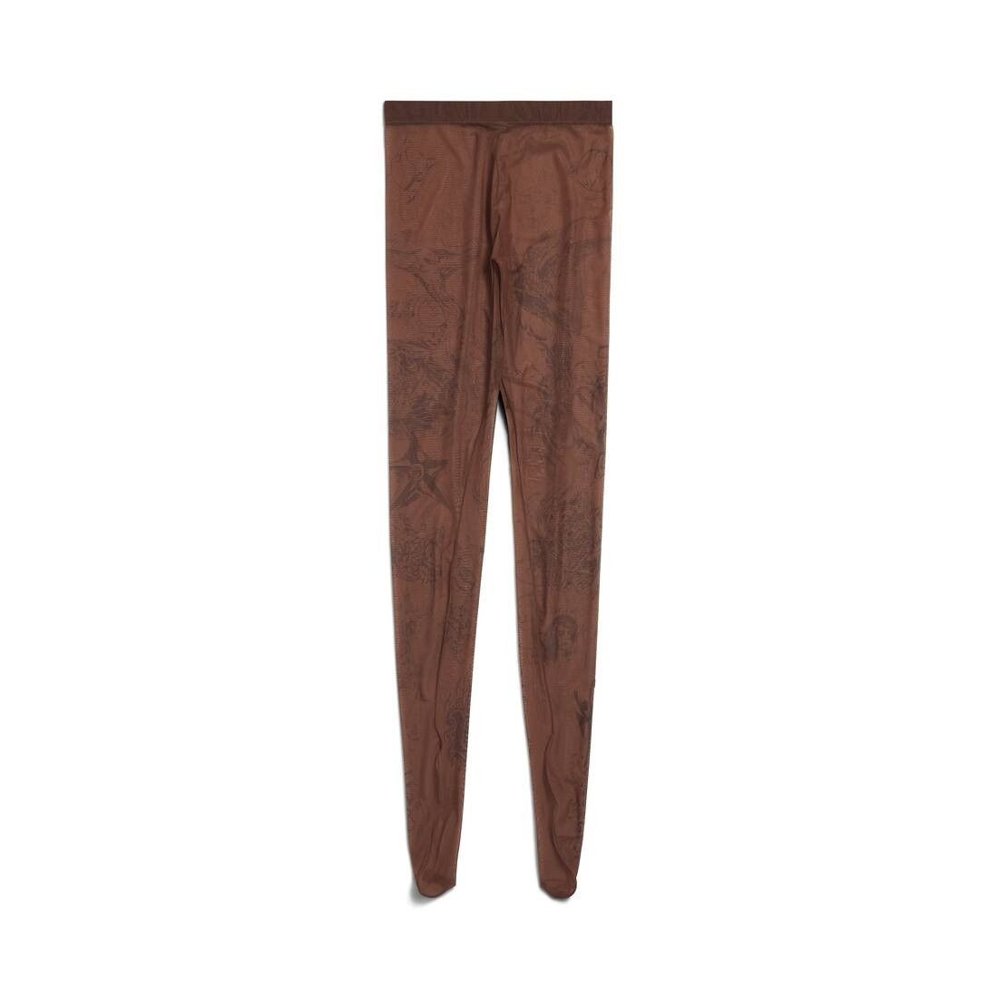 o1tr1nto0825 Tat Tights in Dark Brown