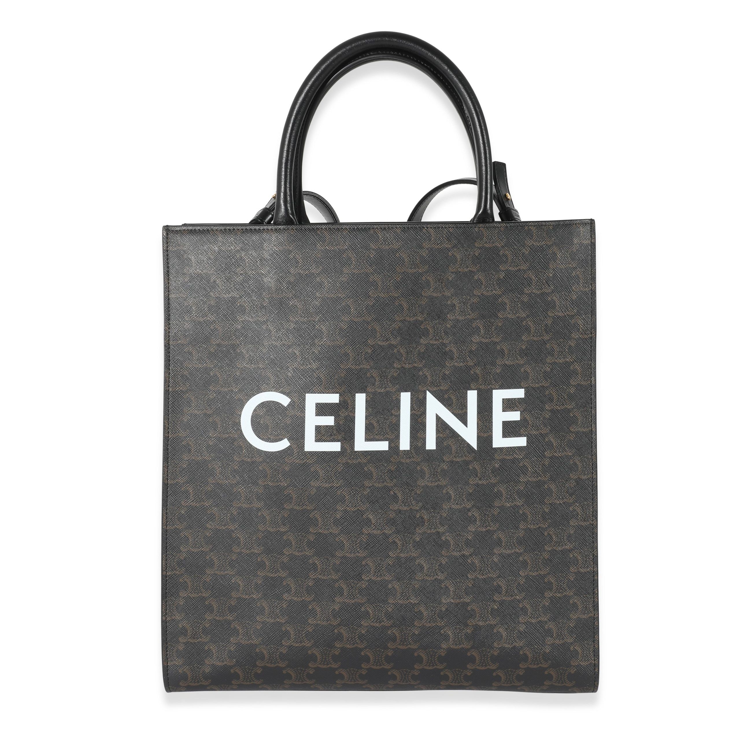 image of Celine Black Triomphe Canvas Medium Vertical Cabas Tote, Women's