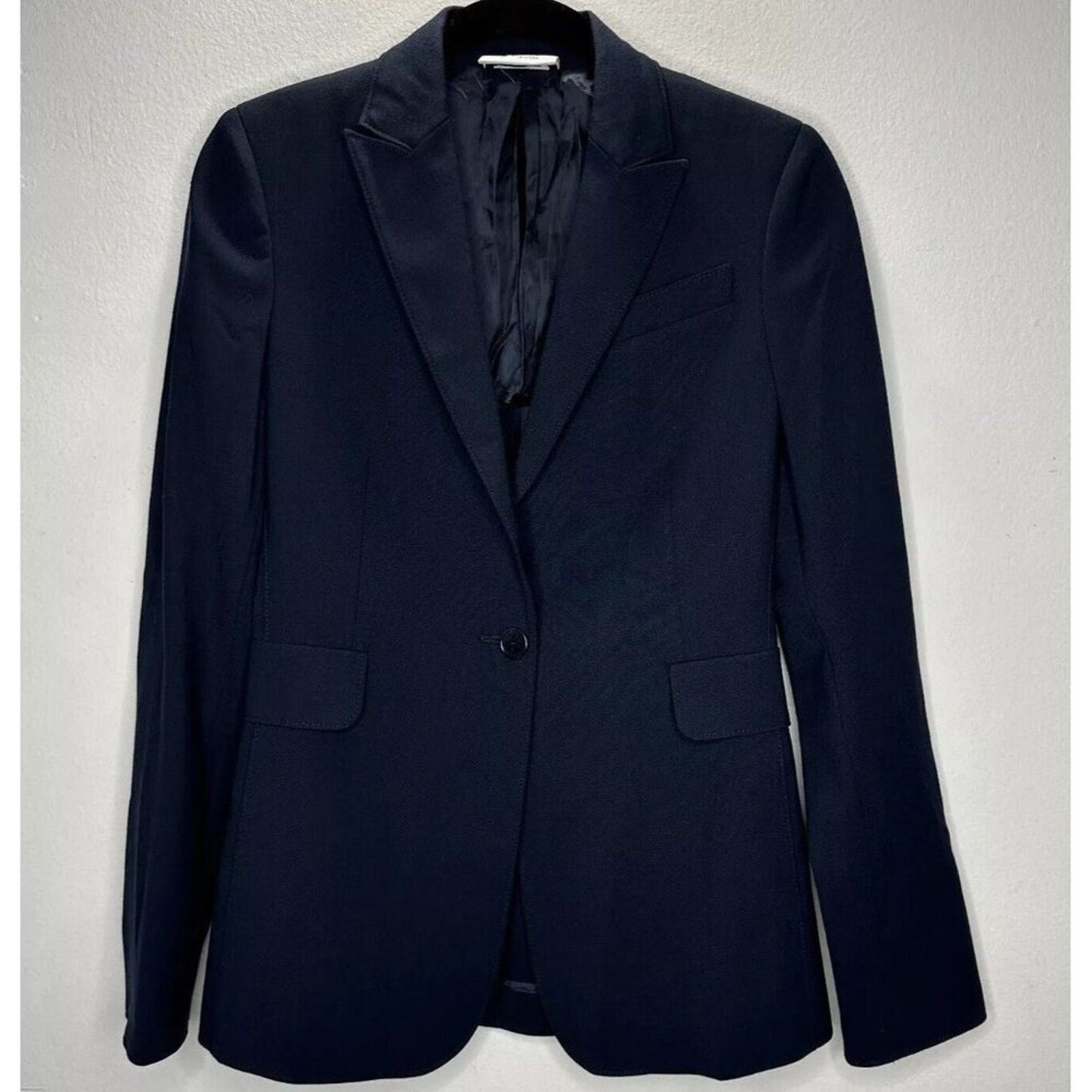 Akris Akris Punto Black Single Button Front Flap Pockets Blazer 2 Size XS / US 0-2 / IT 36-38 - 2 Thumbnail