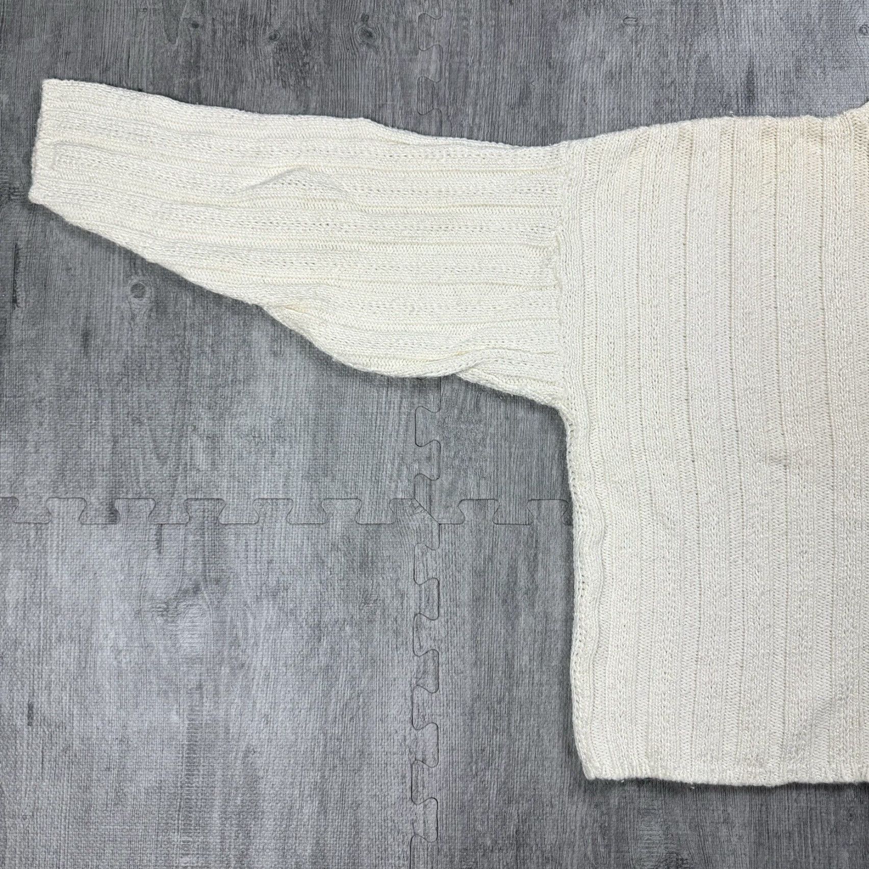 Vintage Vintage Garland USA Women's 90s Y2K Oversized Crop Sweater Pullover Knit Ivory M Size M / US 6-8 / IT 42-44 - 3 Thumbnail